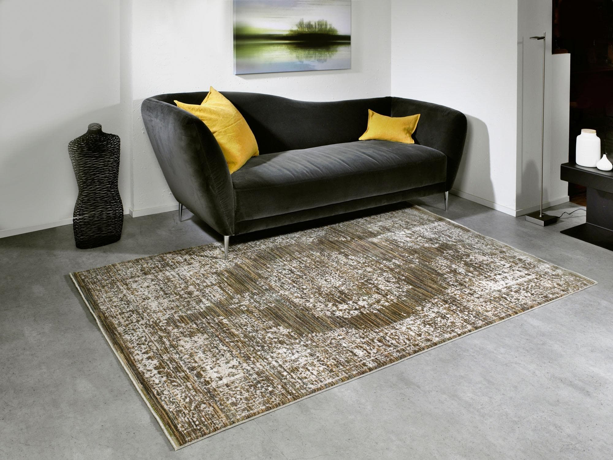 Teppich Bella Grün Vintage Design Kunstfaser