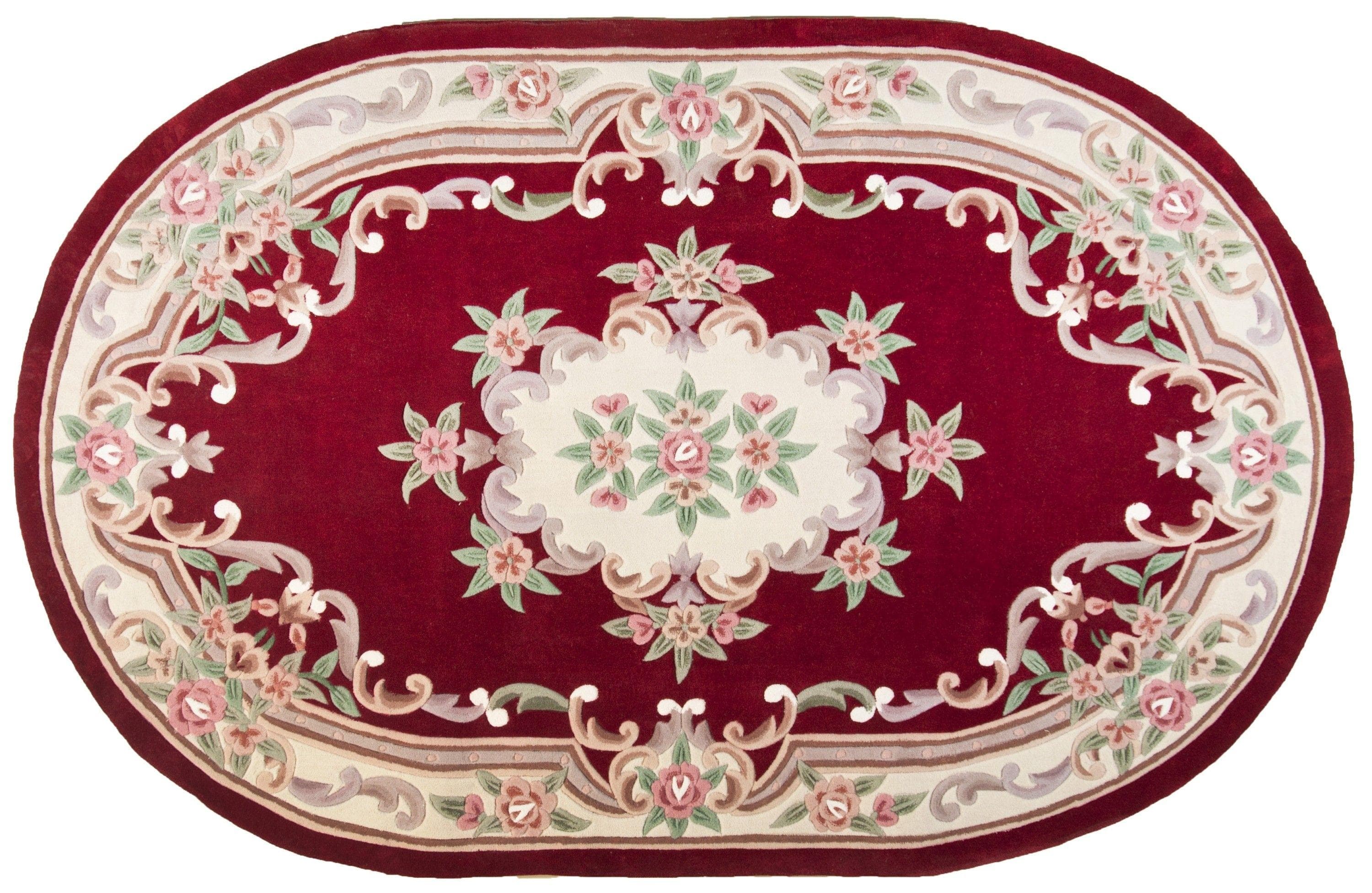 THEKO Ming Teppich rot Aubusson Design 190x290 cm