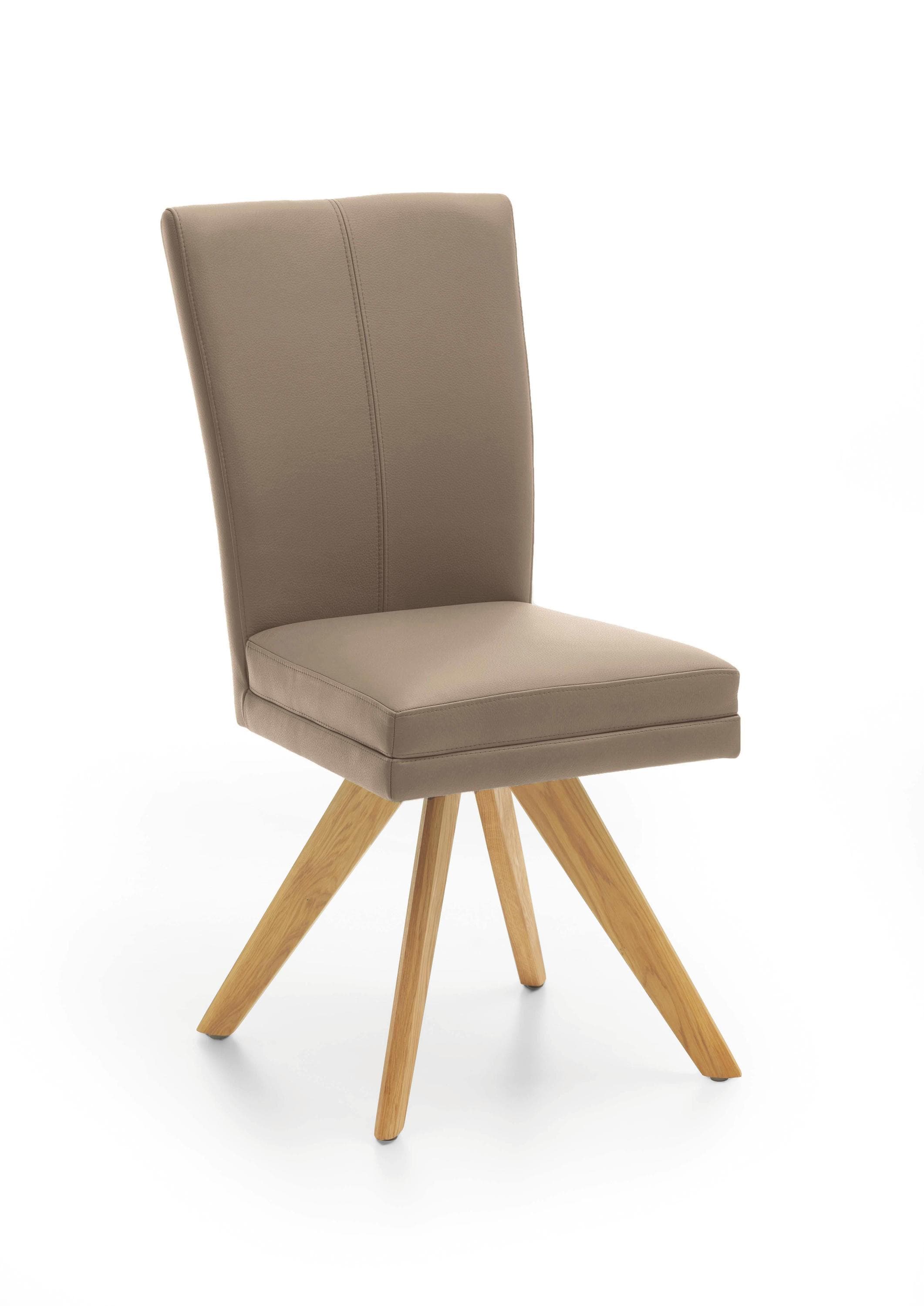 Polsterstuhl COLORADO - Drehstuhl mit Microfaser-Bezug und Eiche bianco Gestell