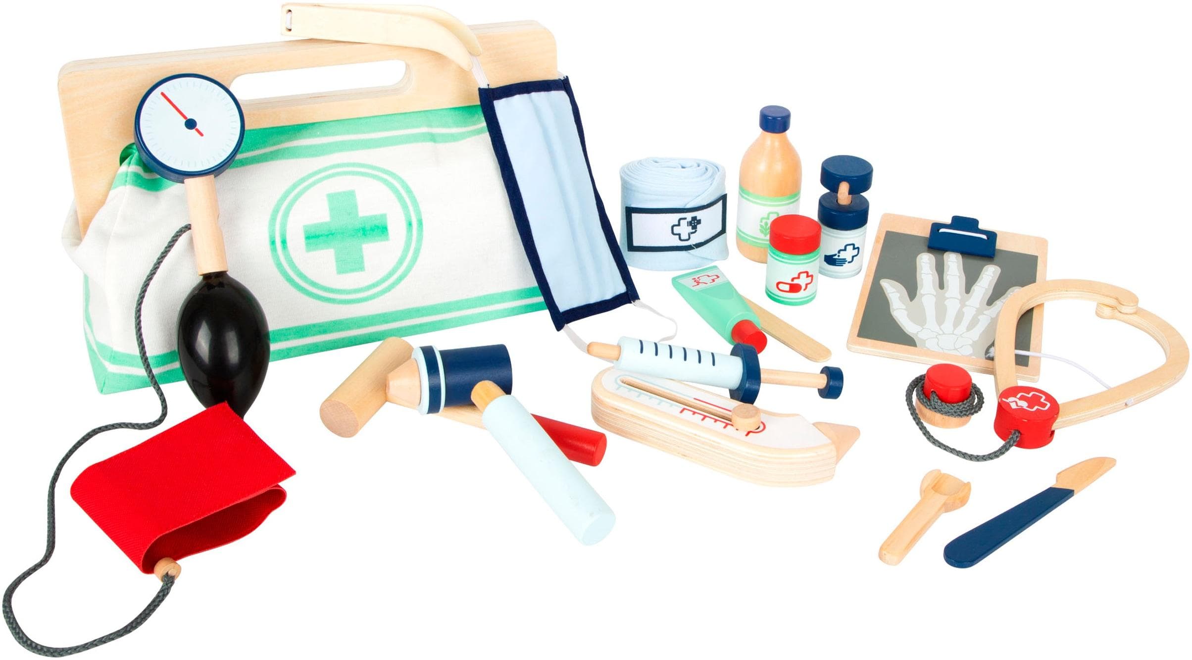 Spielzeug-Arztkoffer SMALL FOOT - Bunte Arzttasche mit Zubehör