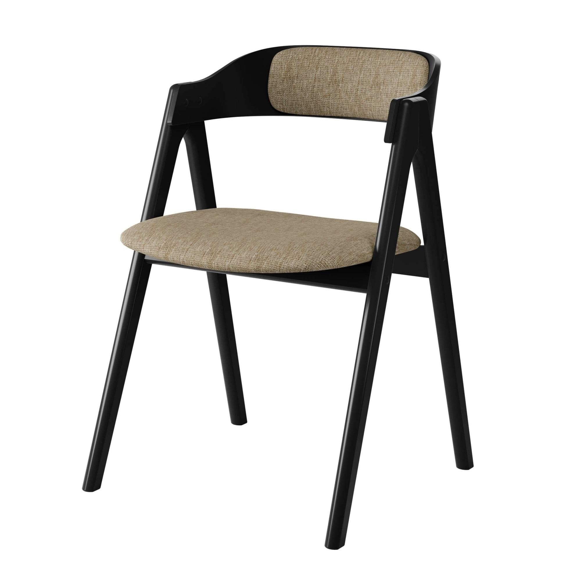 Stuhl Mette by Hammel Schwarz Beige Massivholz Stoff
