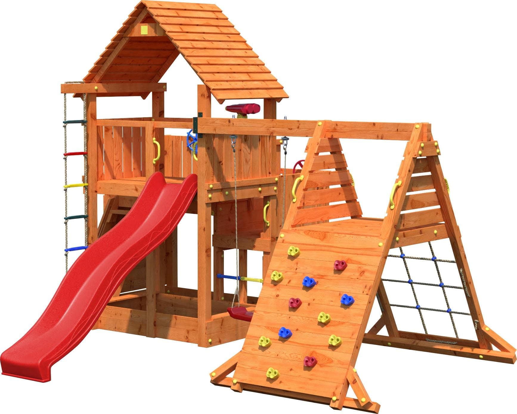 FUNGOO BIG LEADER SPIDER RED Spielturm mit Rutsche und Schaukel