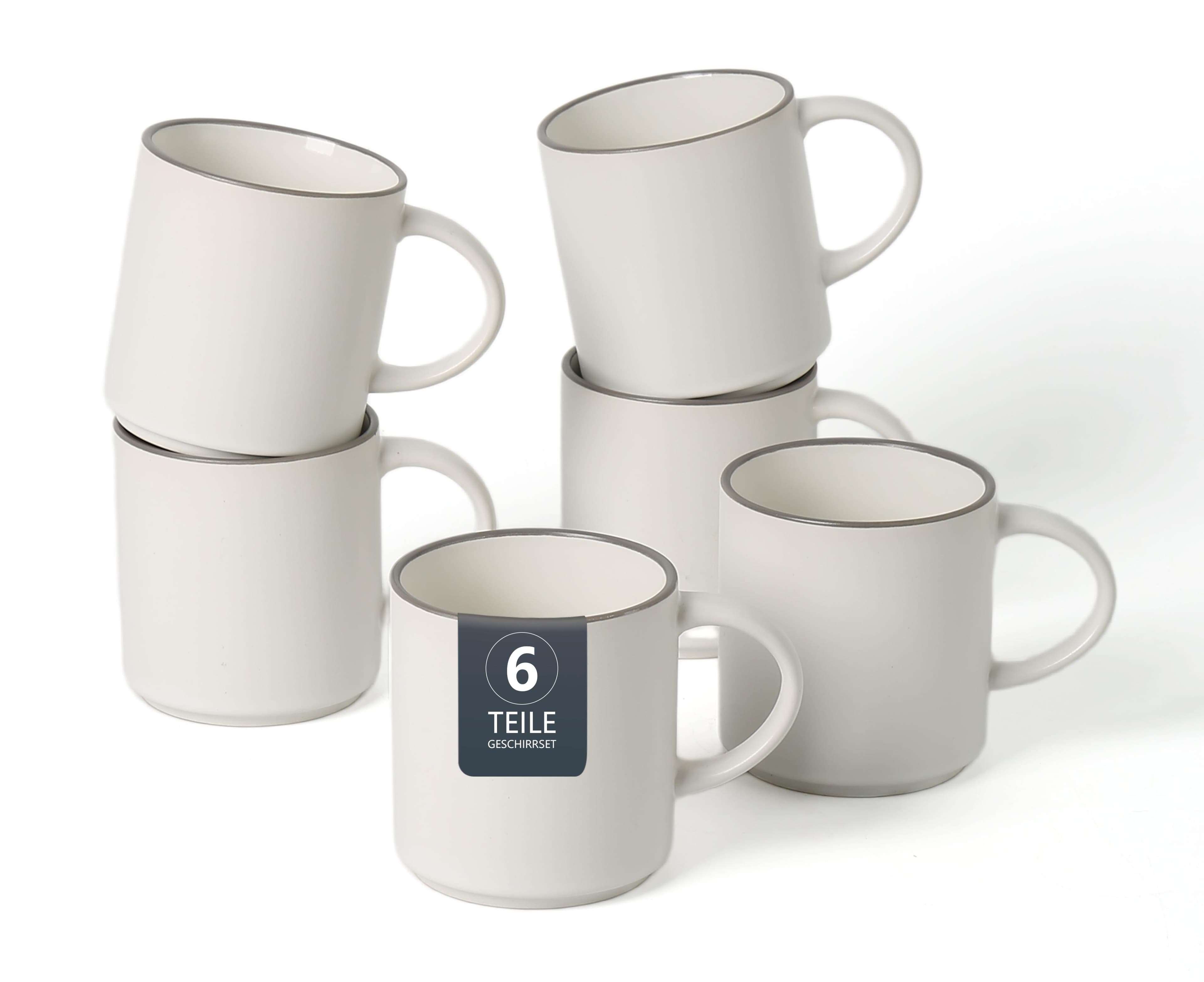OTTO HOME Kaffeebecher Ylvii 6er Set weiß Steinzeug