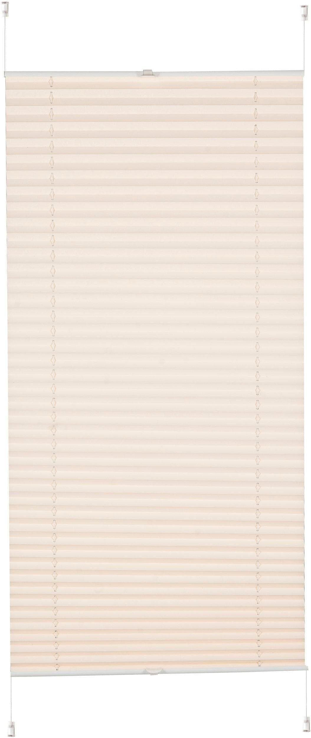 K-HOME Klemmfix Plissee Pisa Beige Verdunkelnd