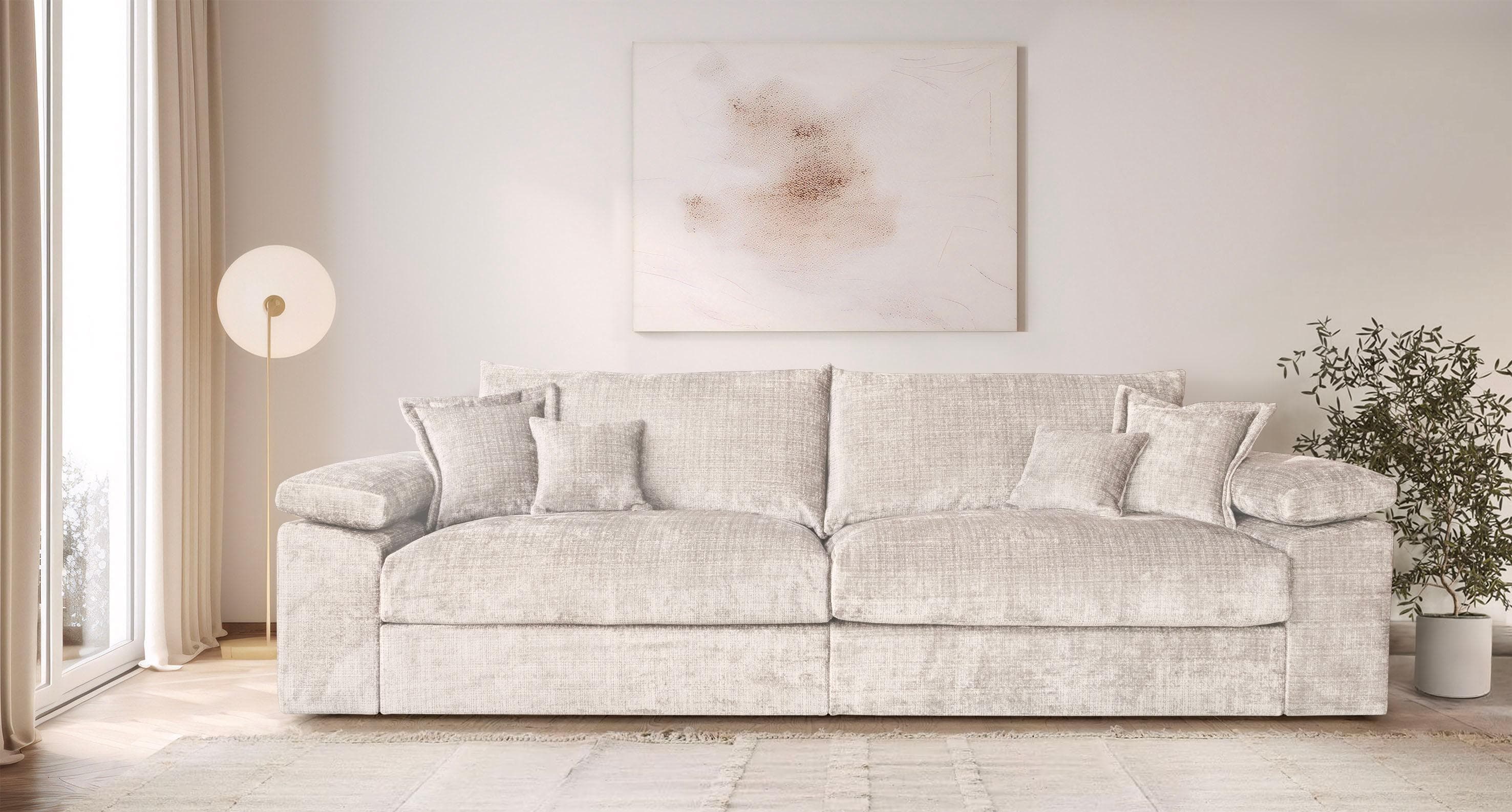 HOME AFFAIRE Big-Sofa Soft&Cosy XXL Beige Chenille