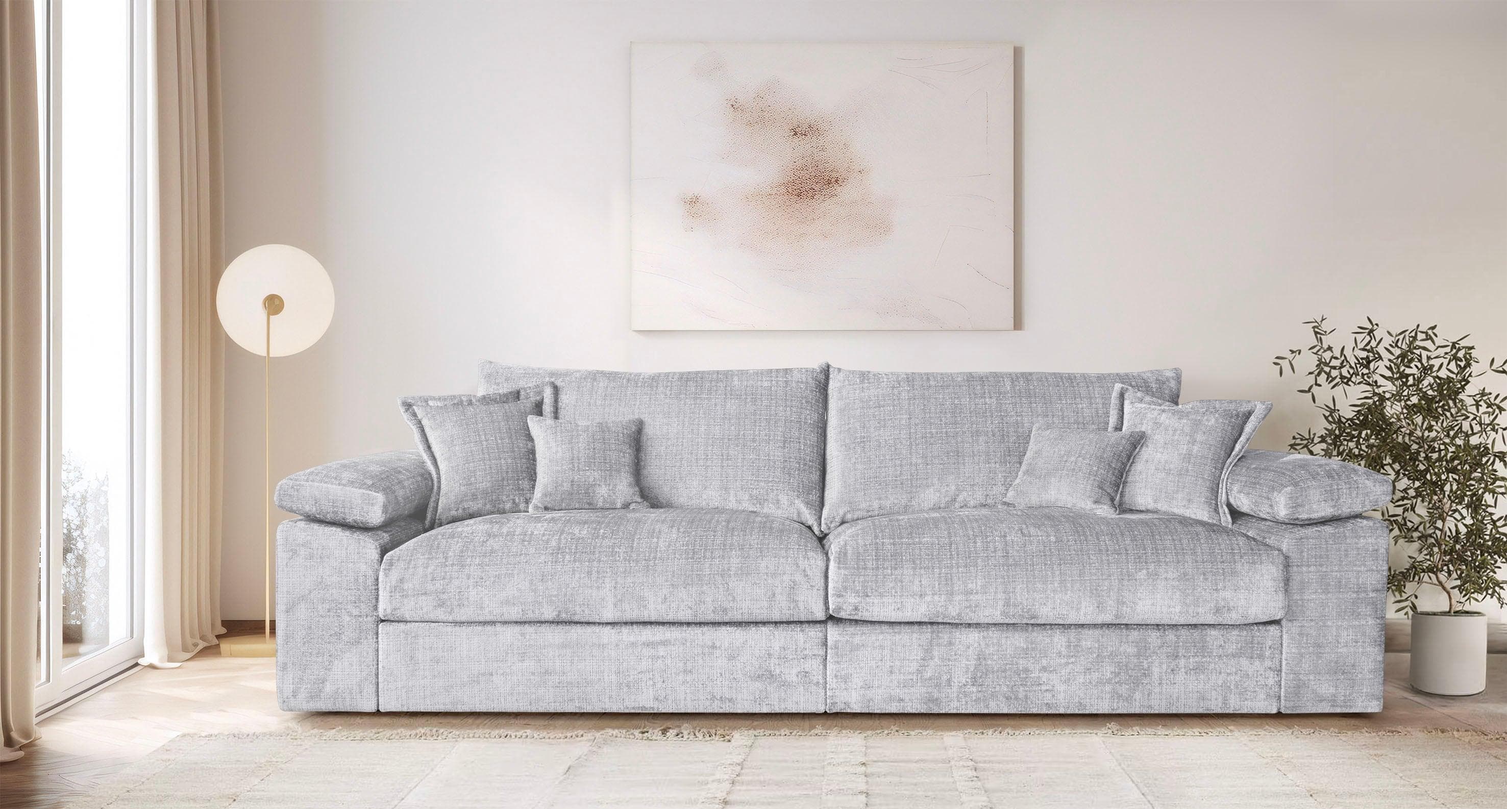 HOME AFFAIRE Big-Sofa Soft&Cosy XXL Hellgrau Chenille