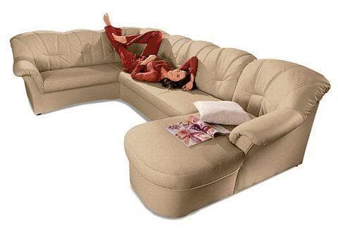 DOMO COLLECTION Papenburg Wohnlandschaft U-Form Beige Microfaser
