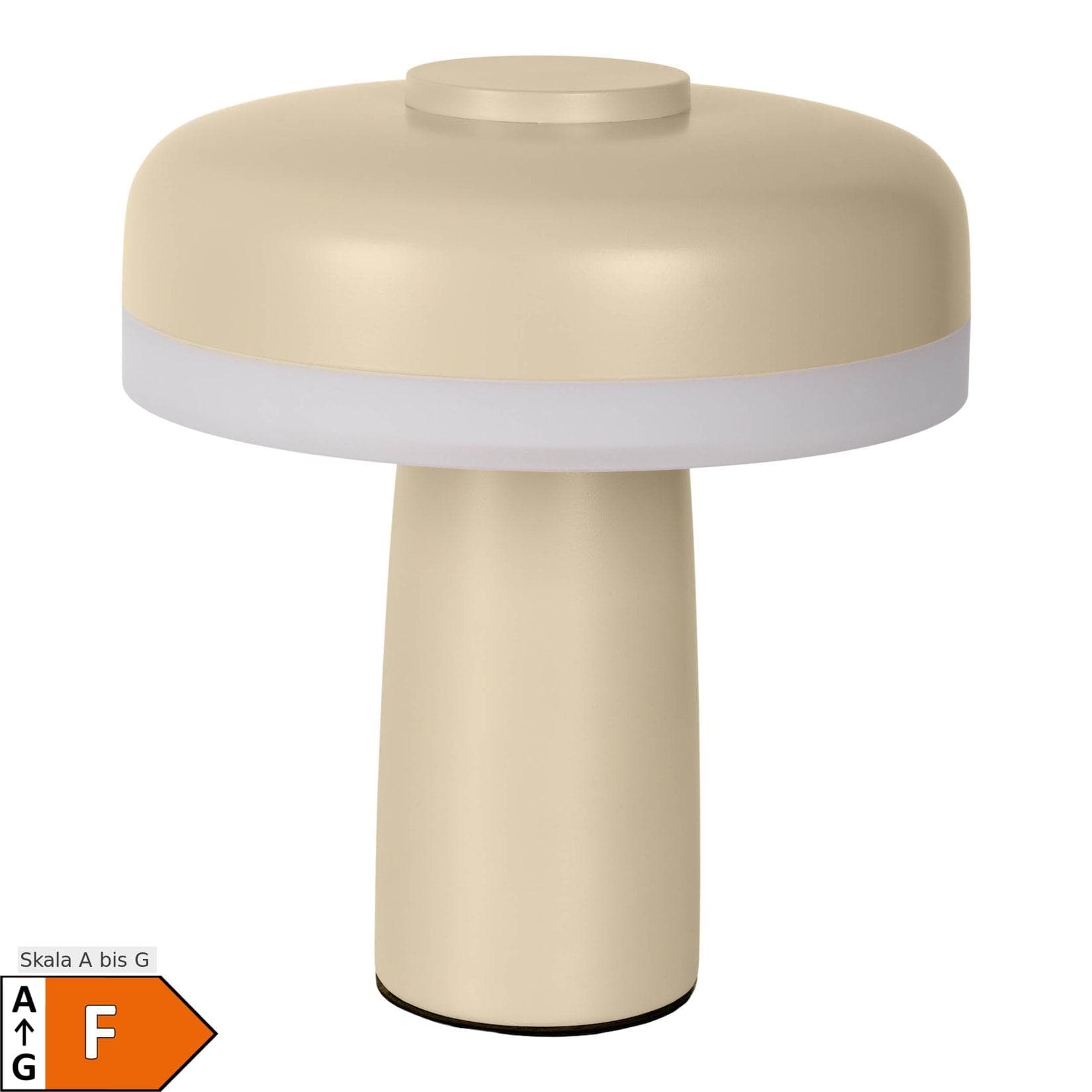 NÄVE LED Tischleuchte Pilu Beige Dimmbar Akku