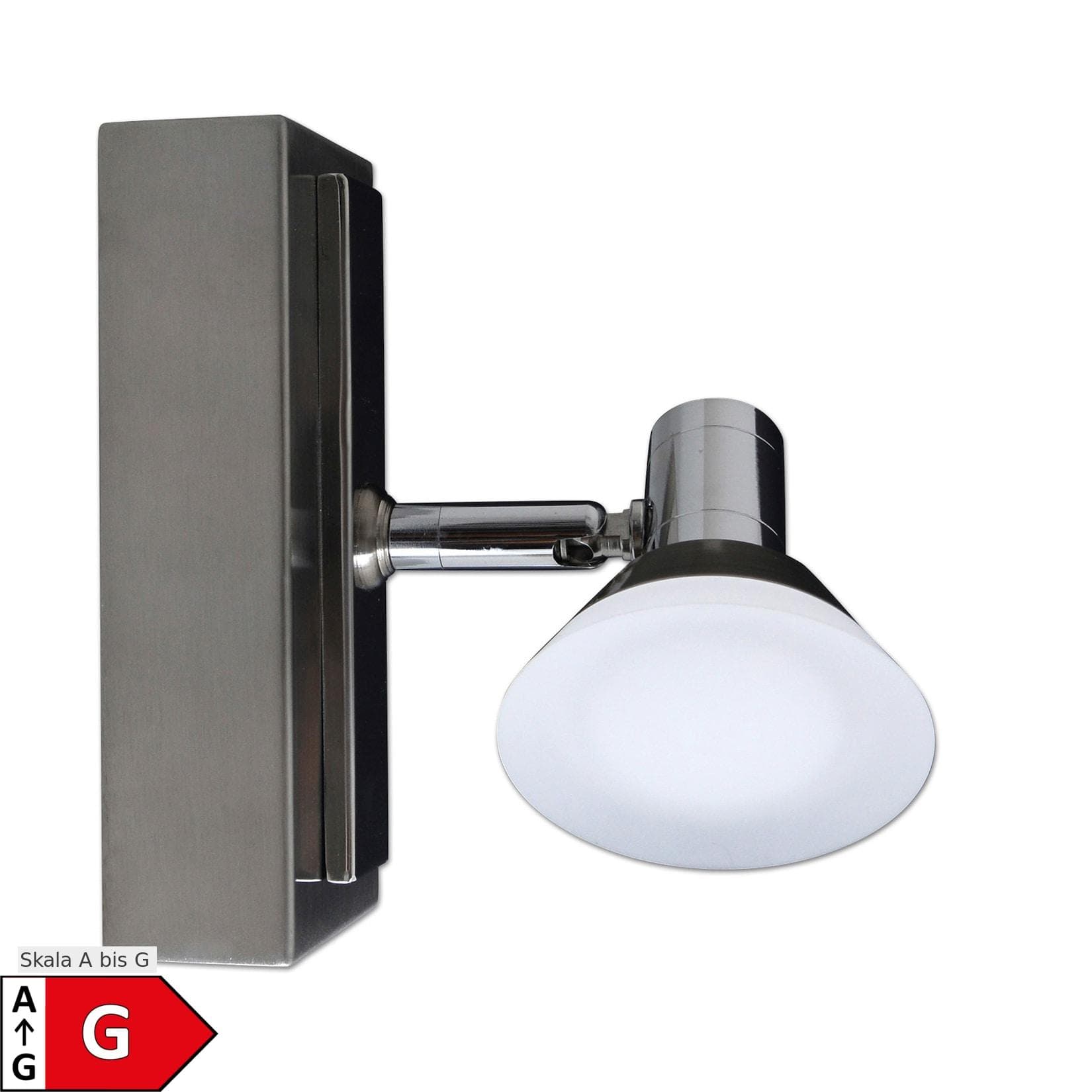 NÄVE LED Wandleuchte Jericho Grau Chrom Metall Glas