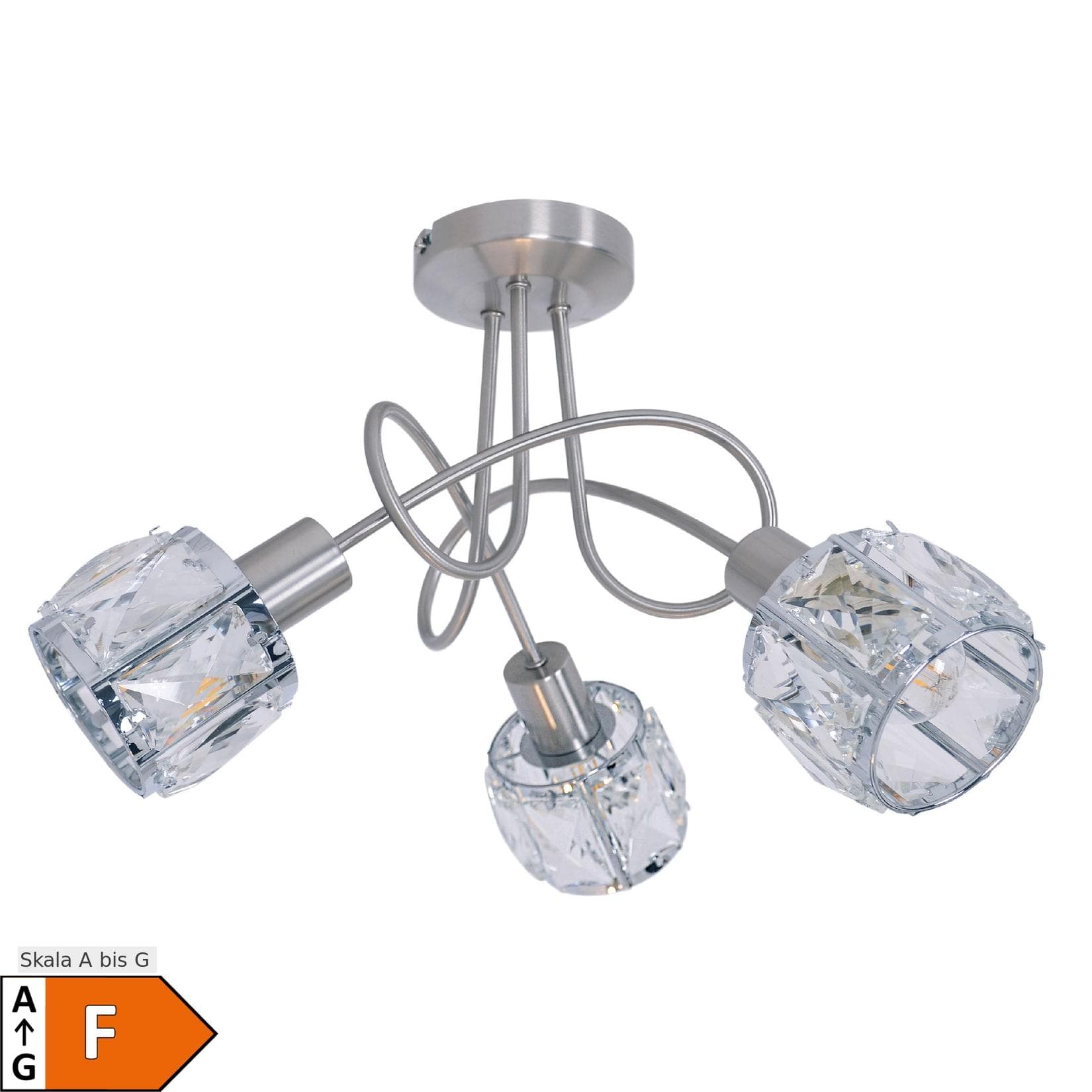 Näve LED Deckenspot Josefa 3er Set 24cm Metall Glas