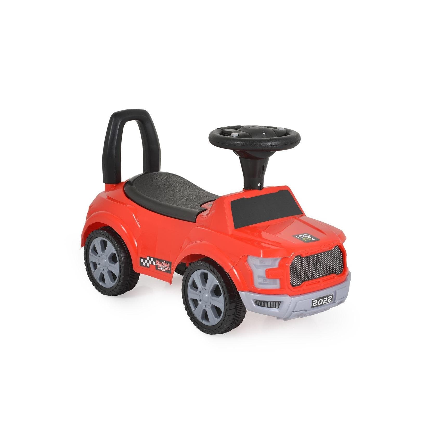 Moni Rutschfahrzeug Orlando mit Musik, Lichtern und Staufach - Rot