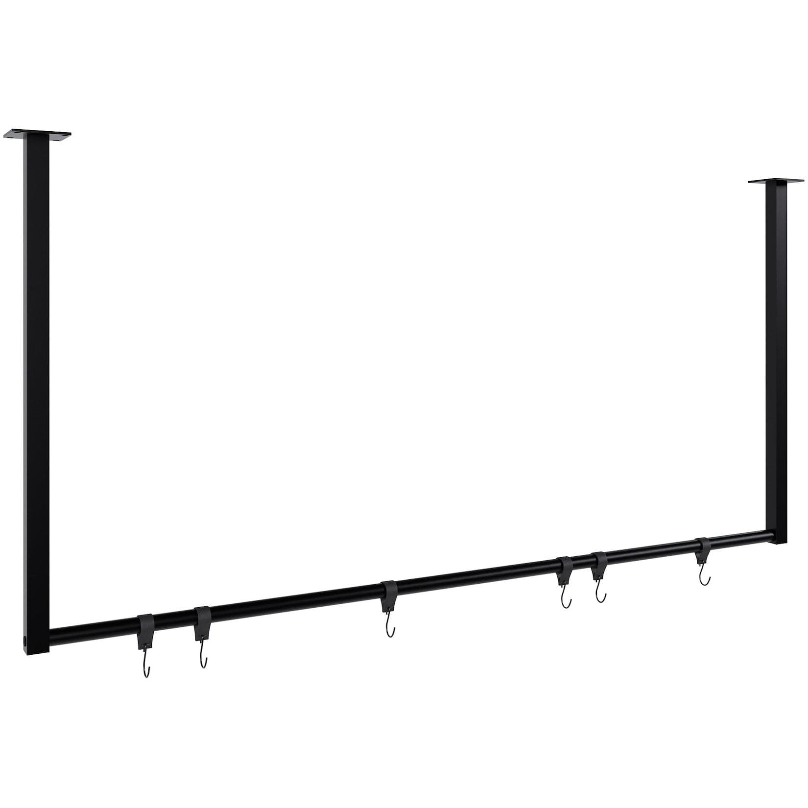 CLP Kleiderstange Fenton mit 6 Haken - Metall Garderobe für Deckenmontage