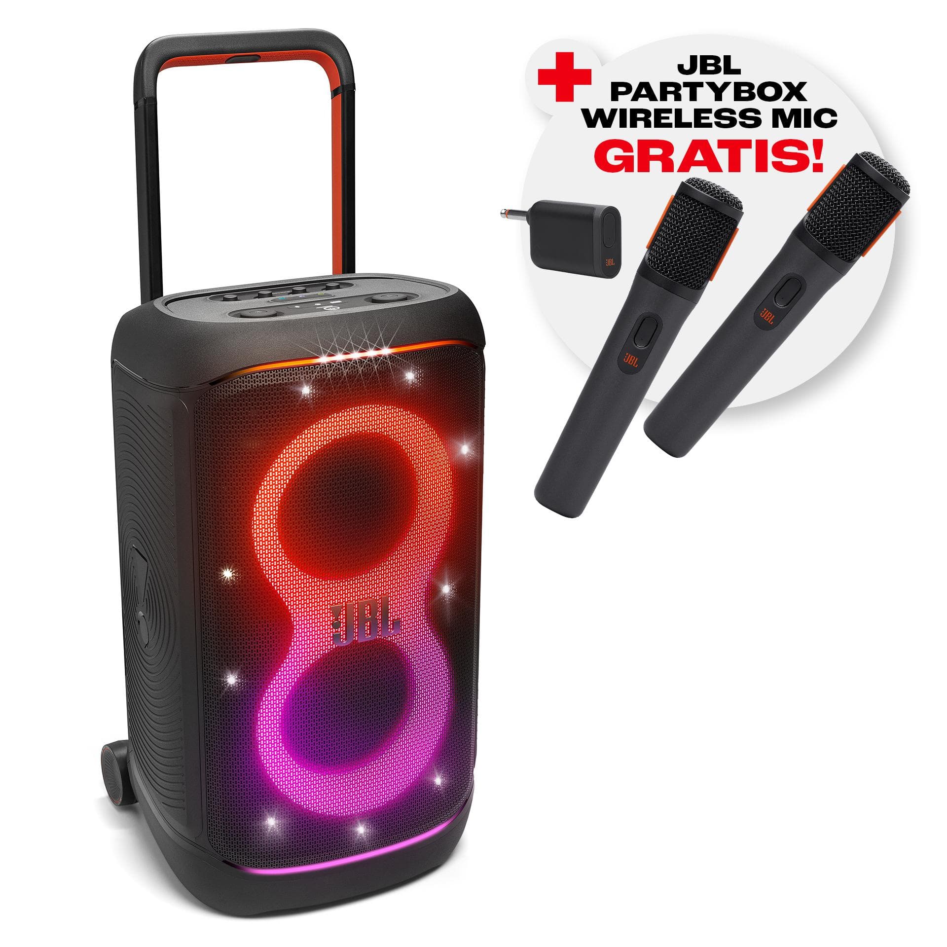 JBL PartyBox 520 Party-Lautsprecher Schwarz mit Mikrofon-Set