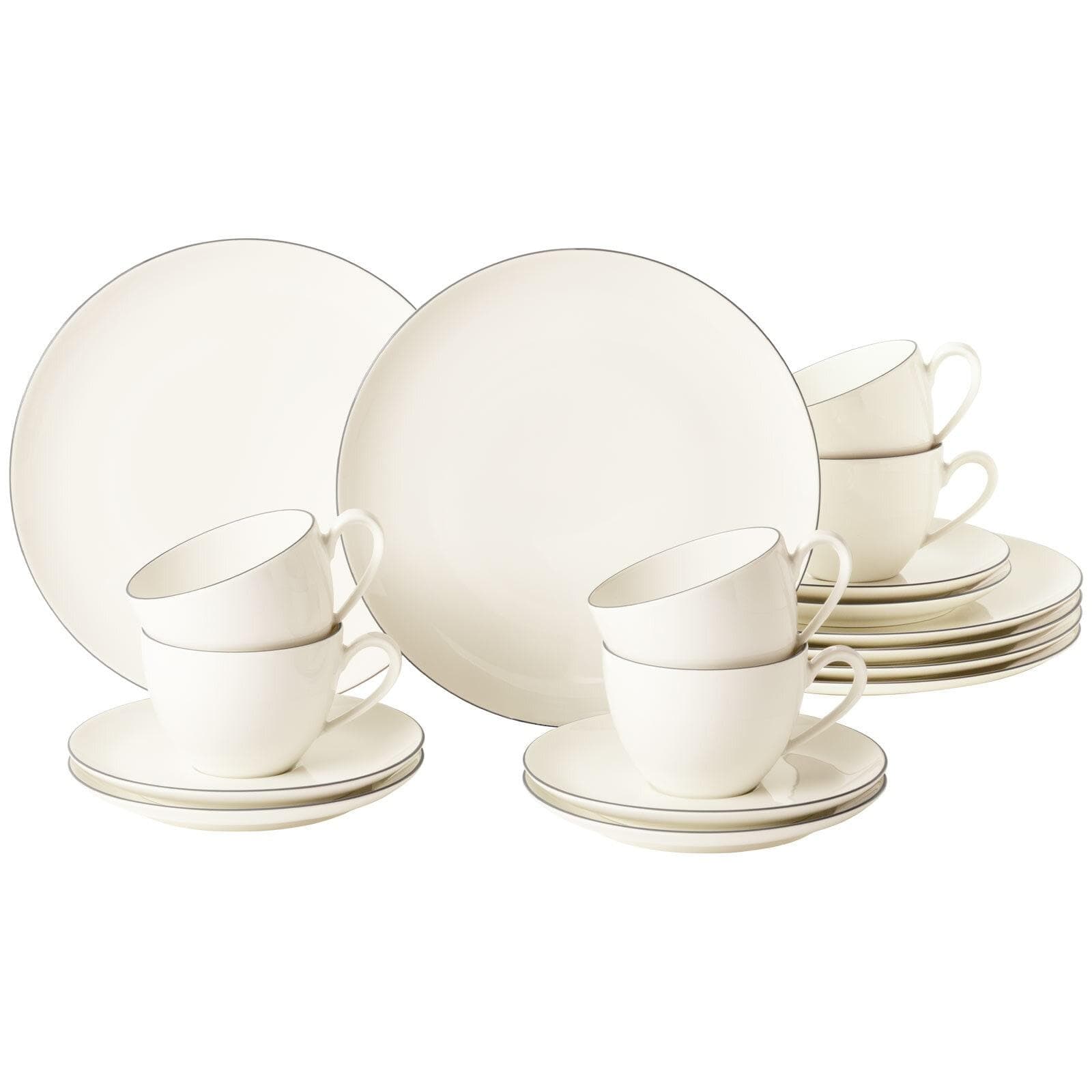Kaffeeservice Savona Grey Line 18er Set creme - Seltmann Weiden