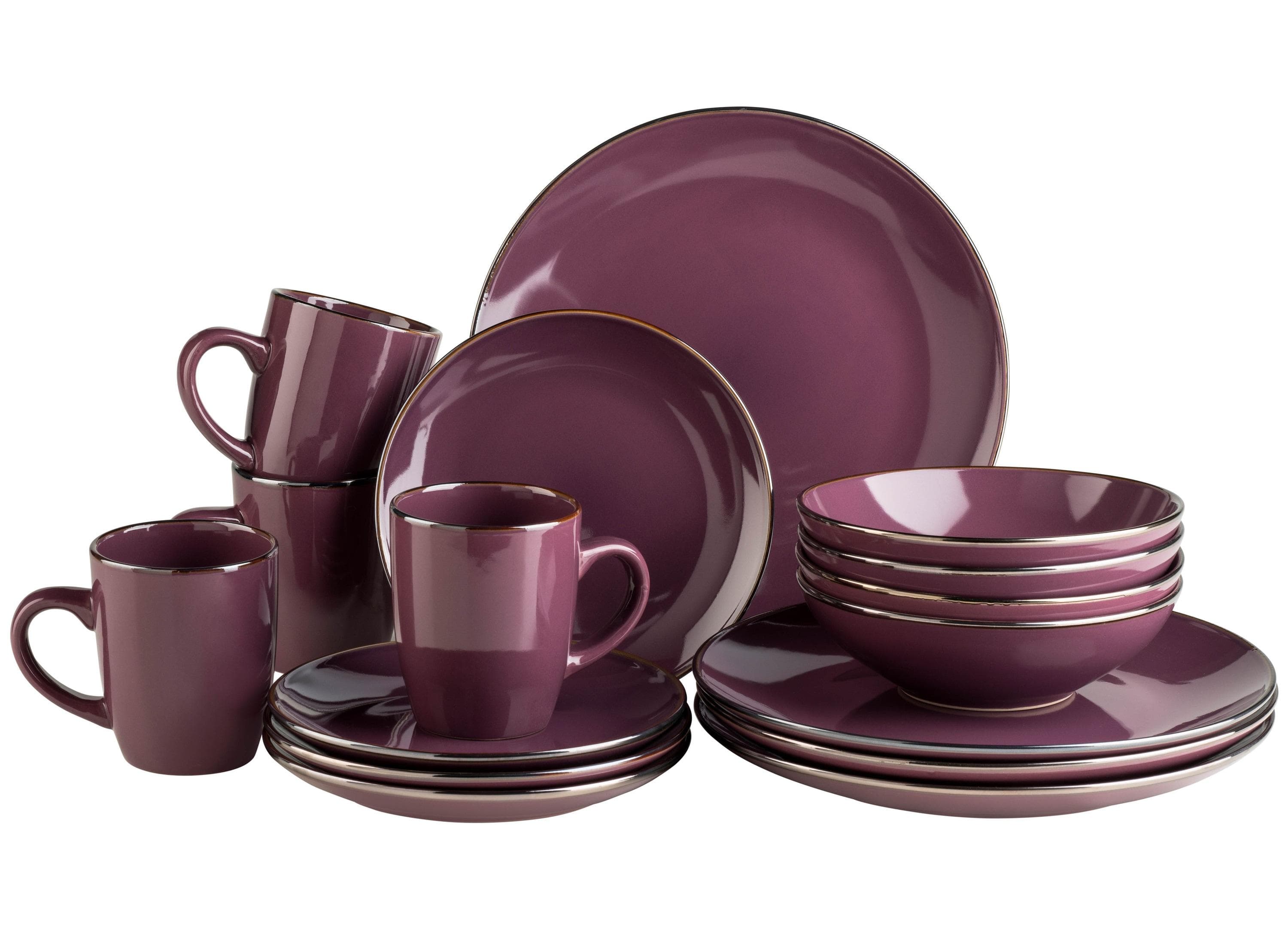 Mäser Kombiservice Steinzeug Metallic Rim