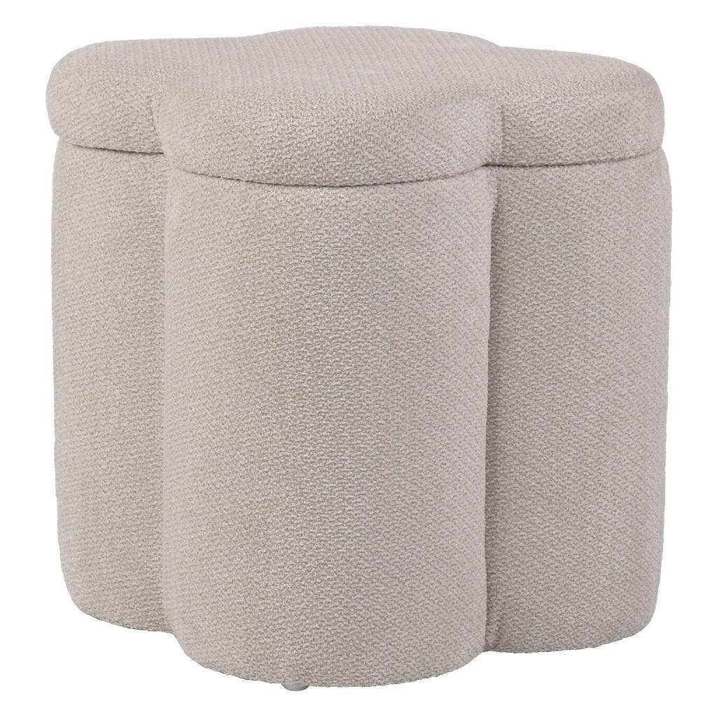 Xora Hocker Creme Textil Organisch mit Stauraum