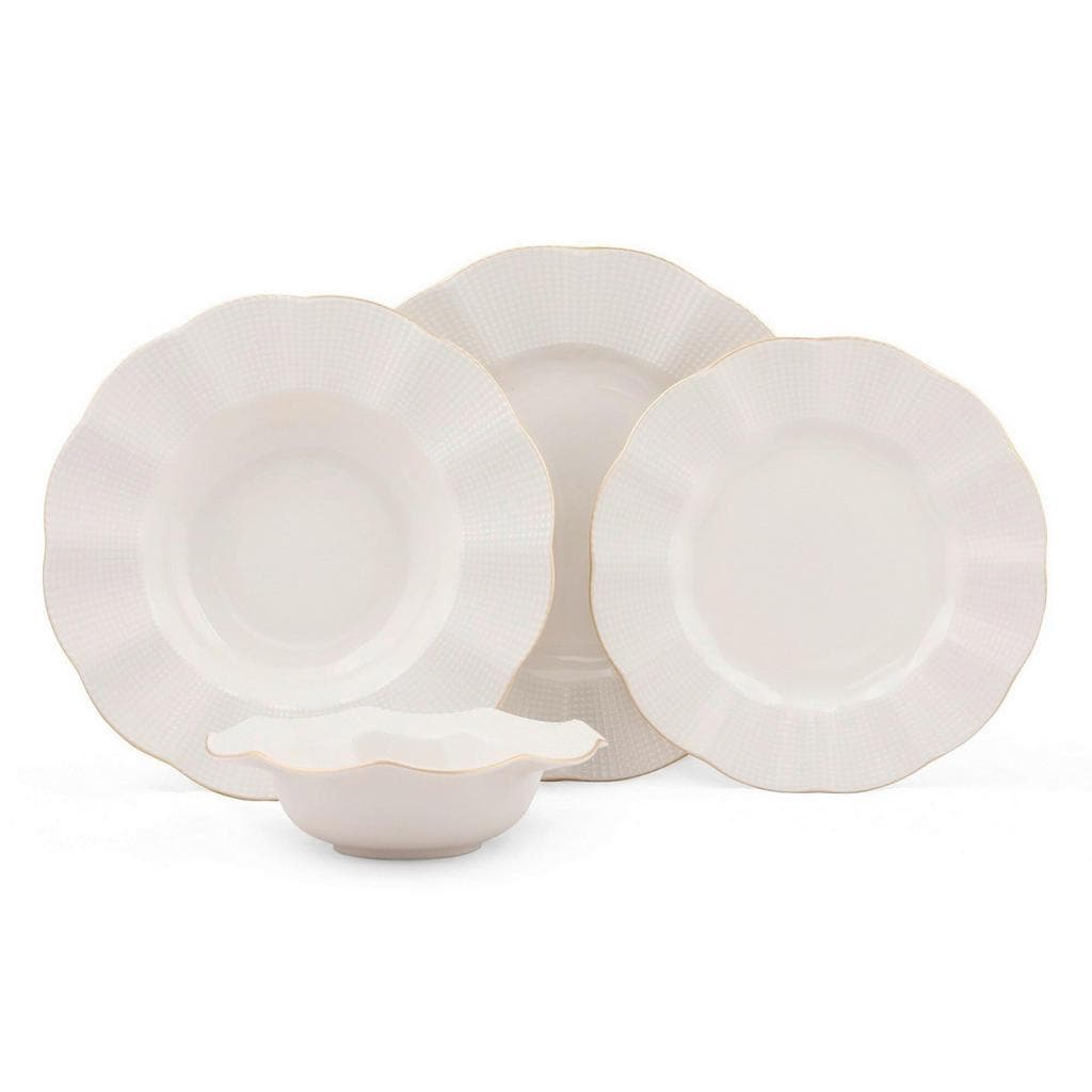 P & B Kombiservice 24-teilig Creme Gold Keramik