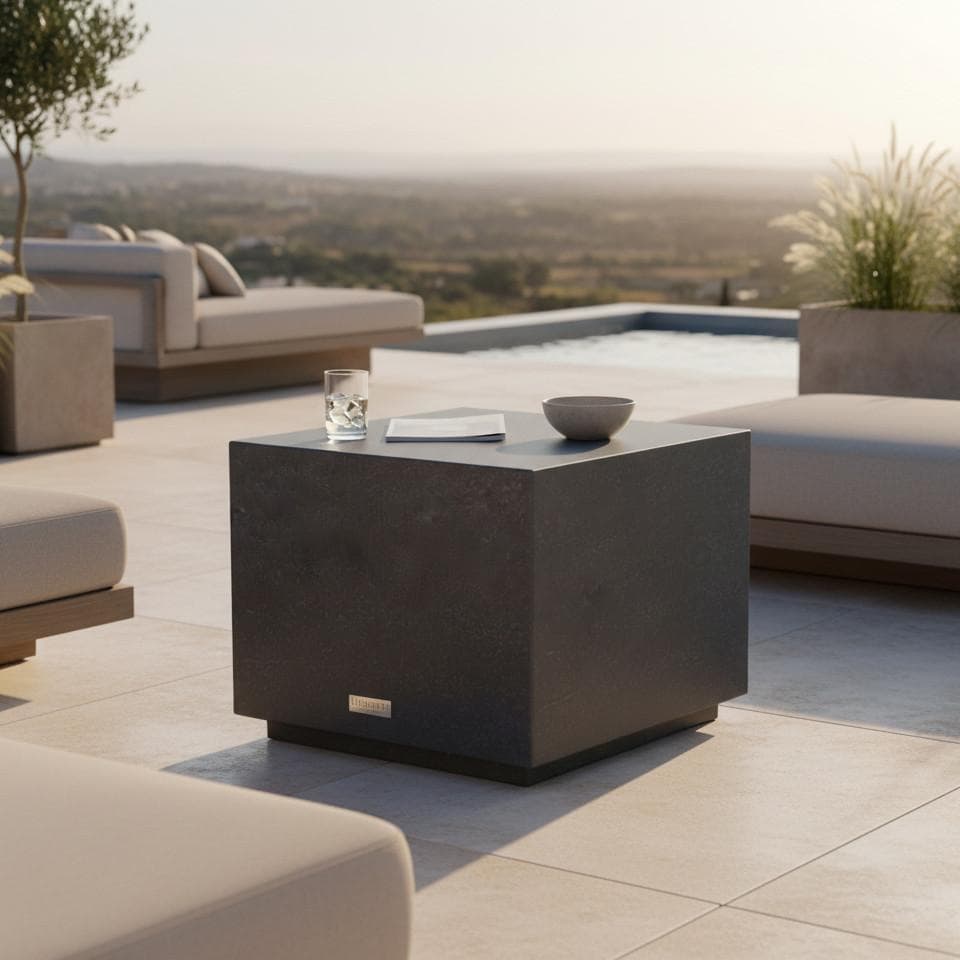 Loungetisch Tevere Schwarz Faserbeton