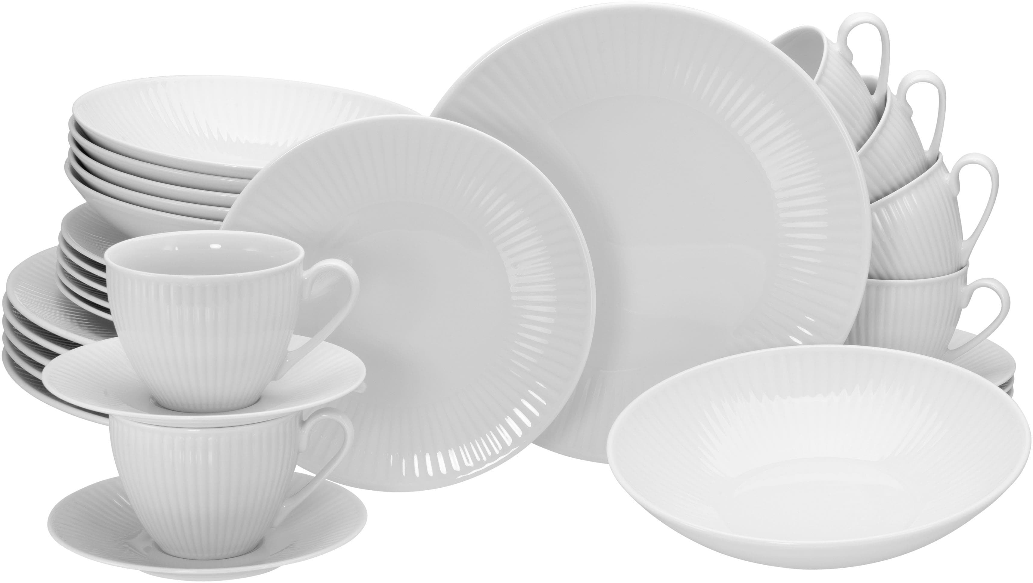 CREATABLE Kombiservice Valencia Weiß 30-tlg Porzellan