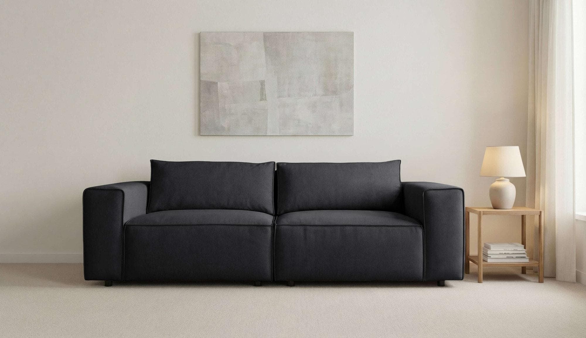 OTTO HOME Jorrena 2-Sitzer Sofa Dunkelgrau Chenille