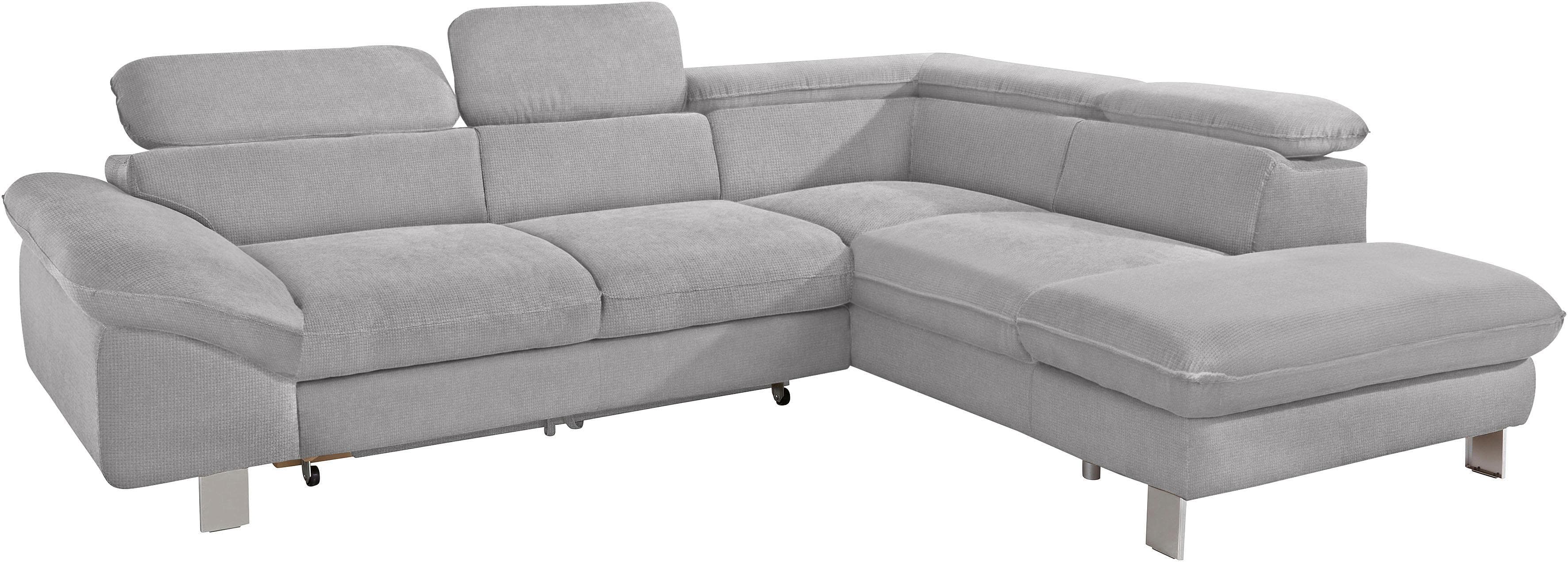 COTTA Ecksofa Driver L-Form Grau mit Bettfunktion