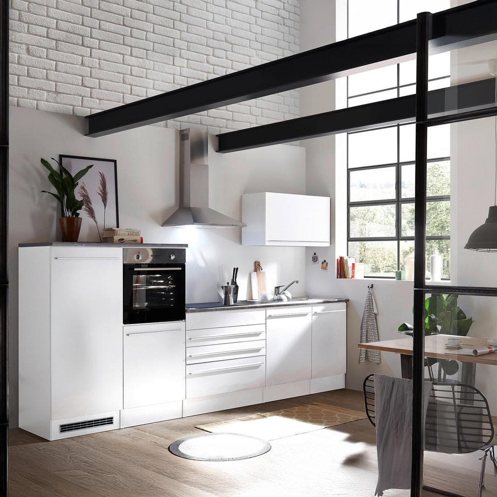 BASIC by Balculina Küchenzeile Jazz Weiß Matt