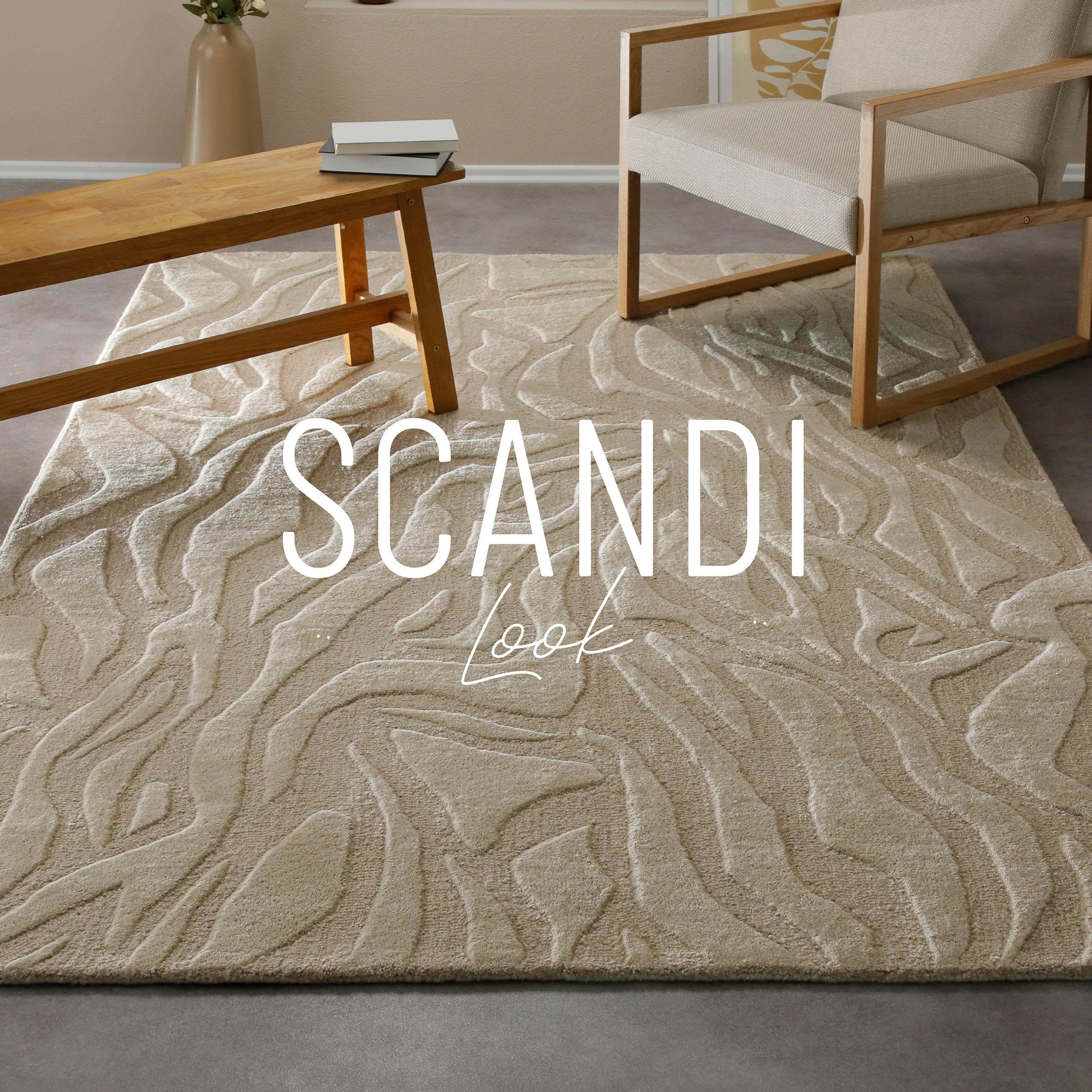 WECON HOME Teppich Lior Beige Wollteppich Handgetuftet