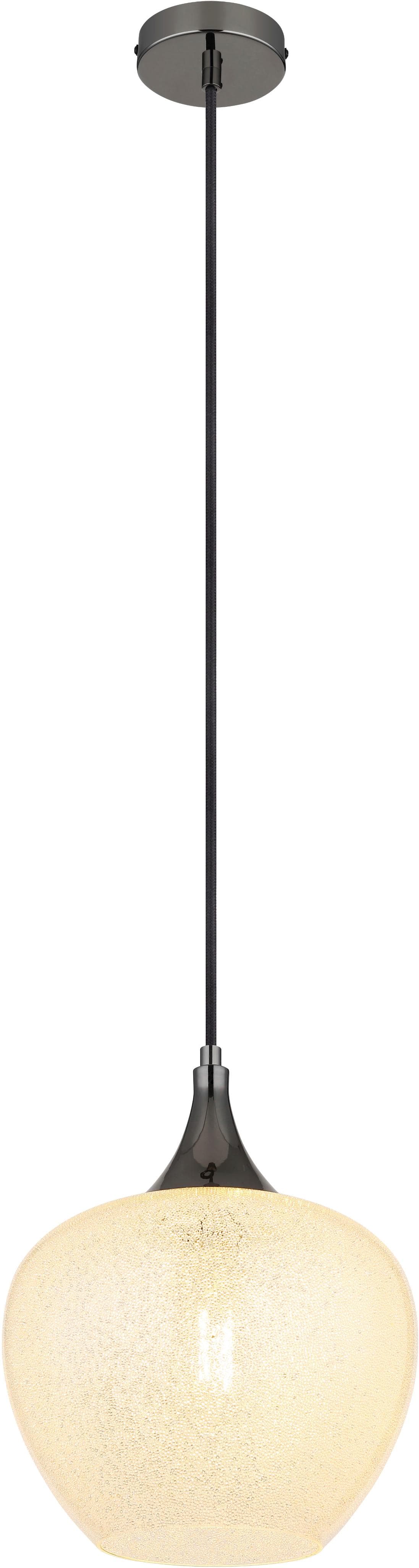 GLOBO LIGHTING MAXY Hängeleuchte Schwarz-Chrom Glas