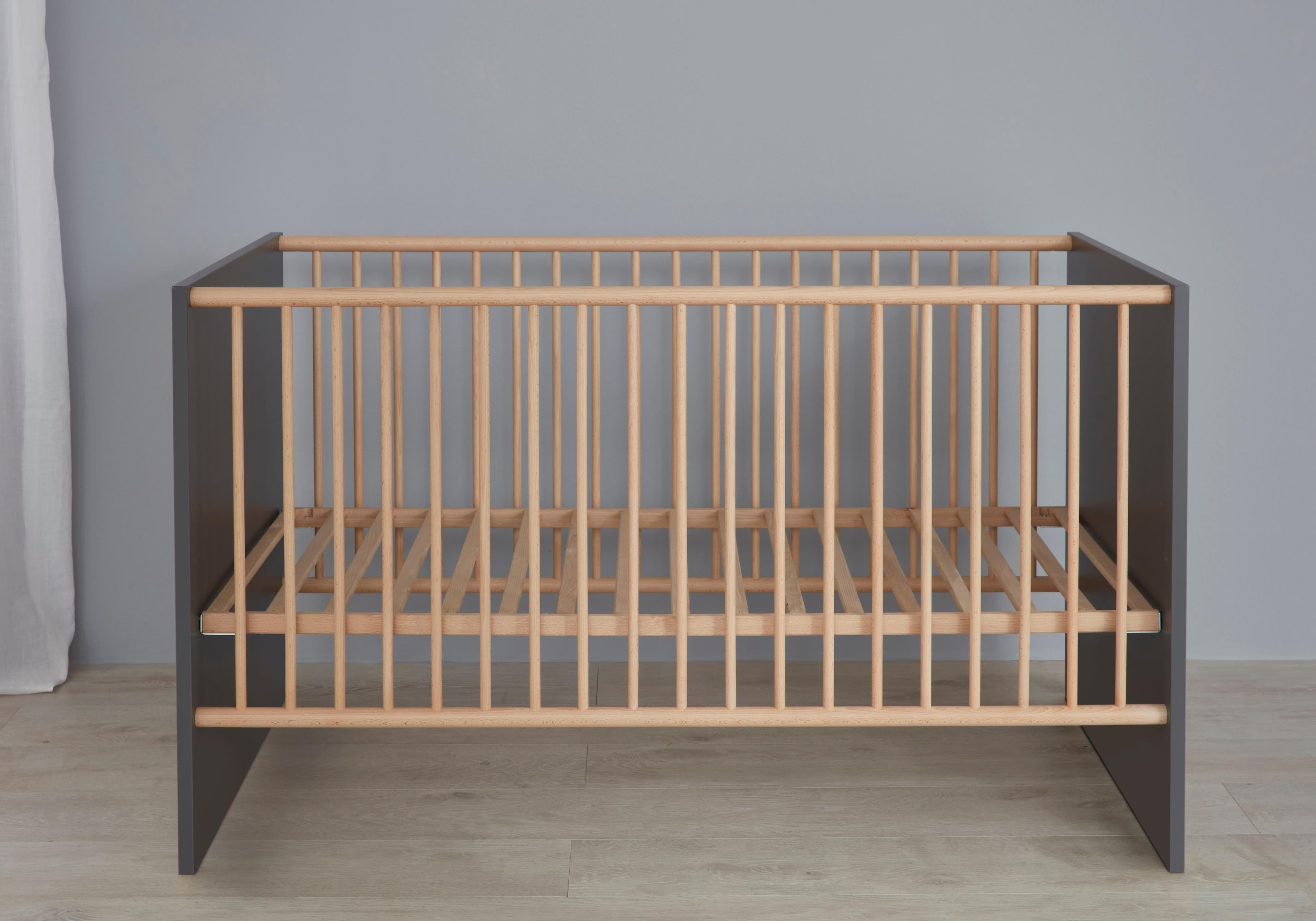 TRENDTEAM Umbauseiten Mats Grau Holzwerkstoff Babybett