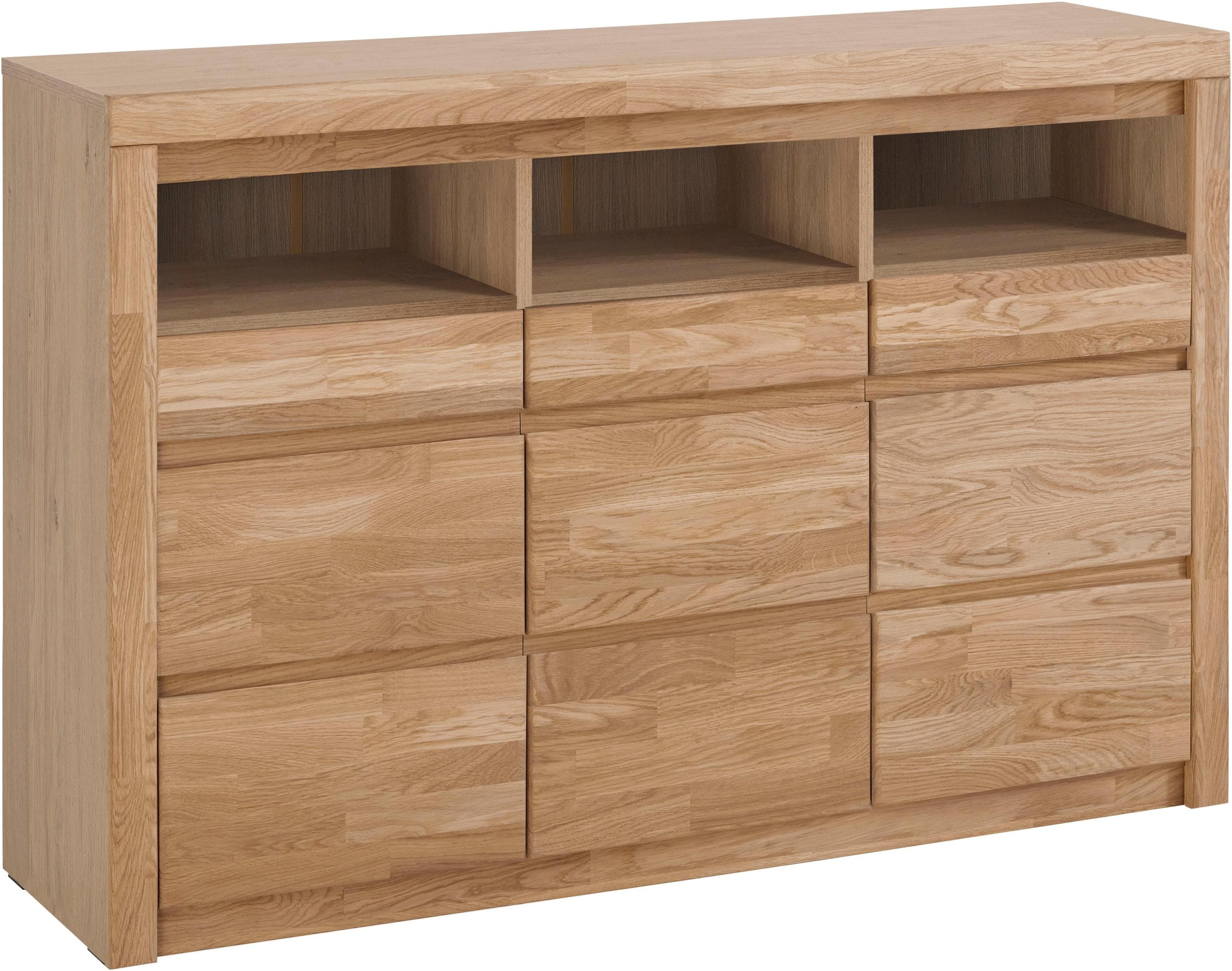 OTTO HOME Kommode Silkeborg Eiche teilmassiv mit Massivholzfront
