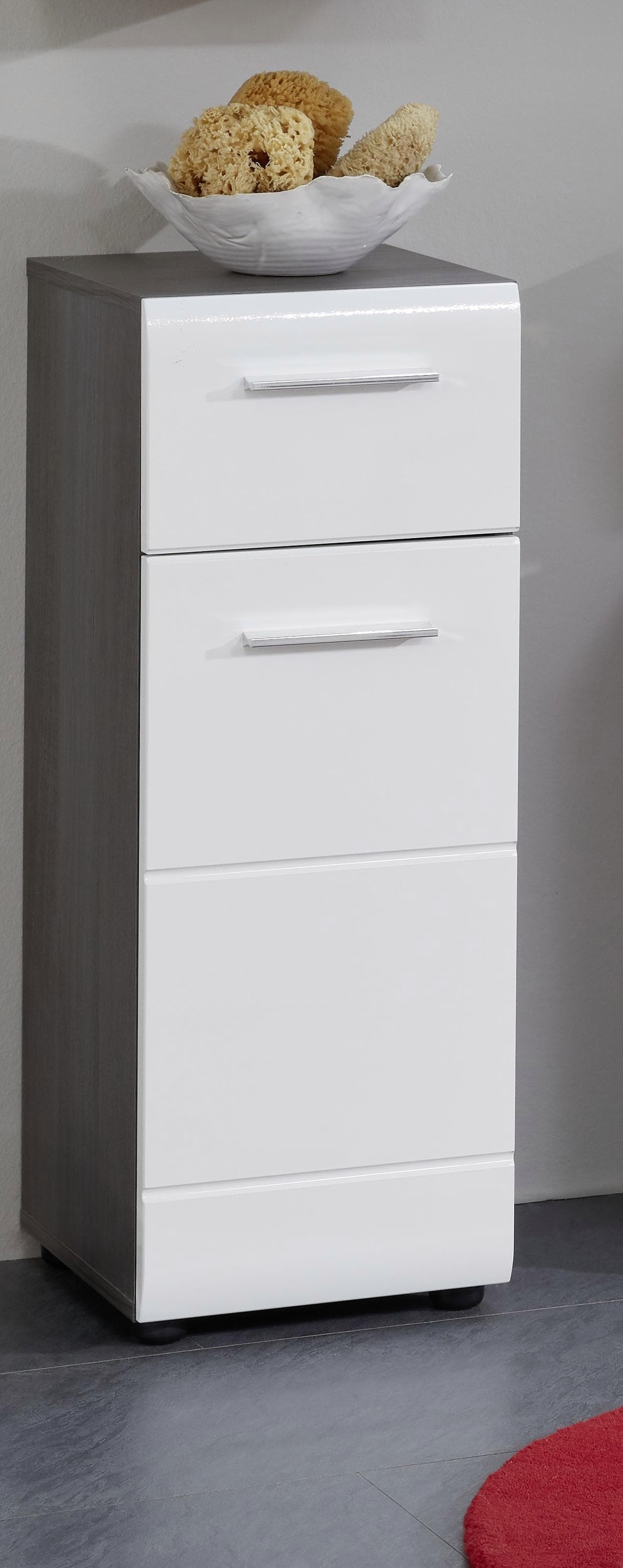 WELLTIME Unterschrank Sovana Weiß Hochglanz mit Schublade