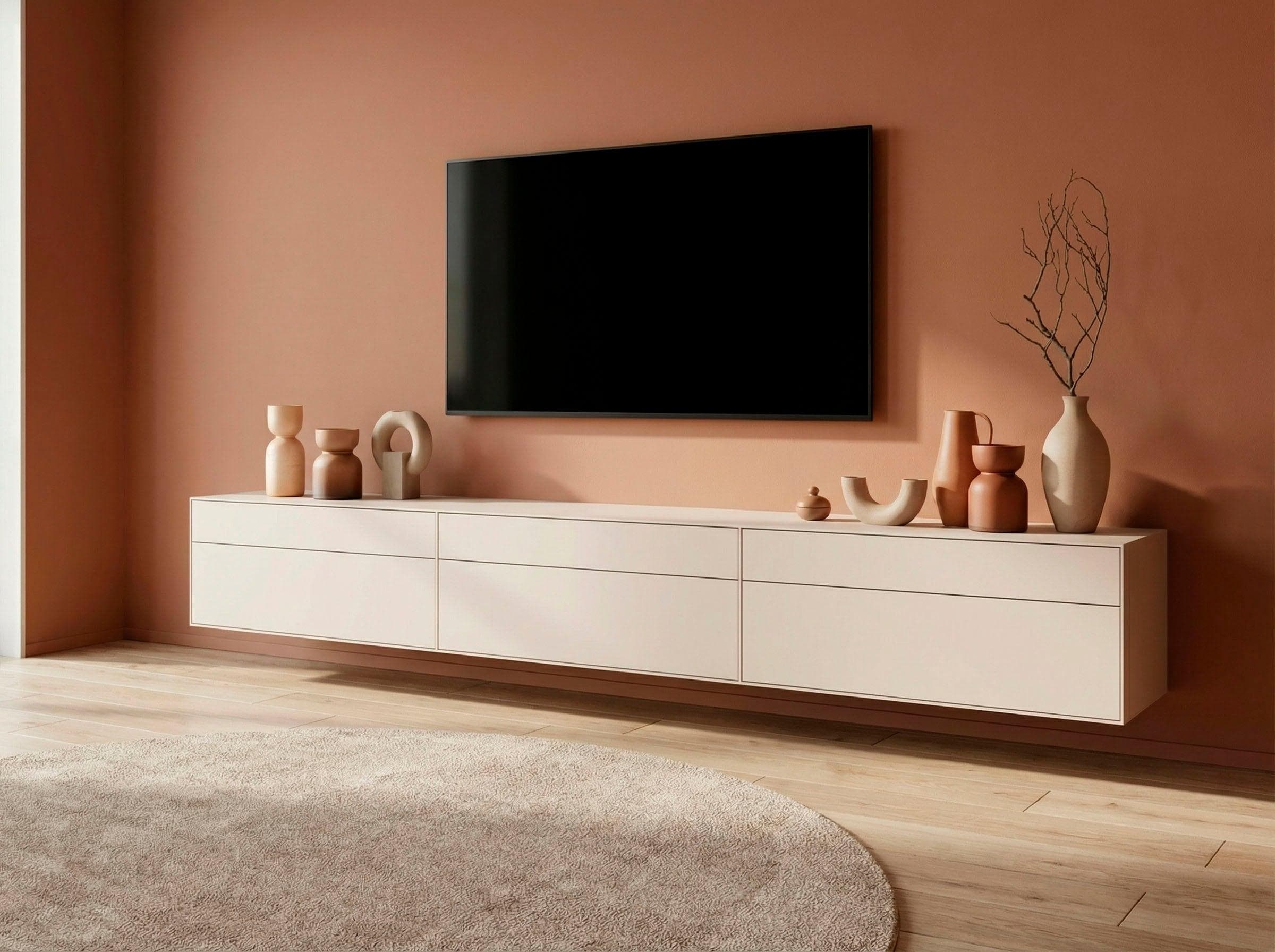 LeGer Home Essentials Lowboard Kaschmir 333 cm mit Push-to-open