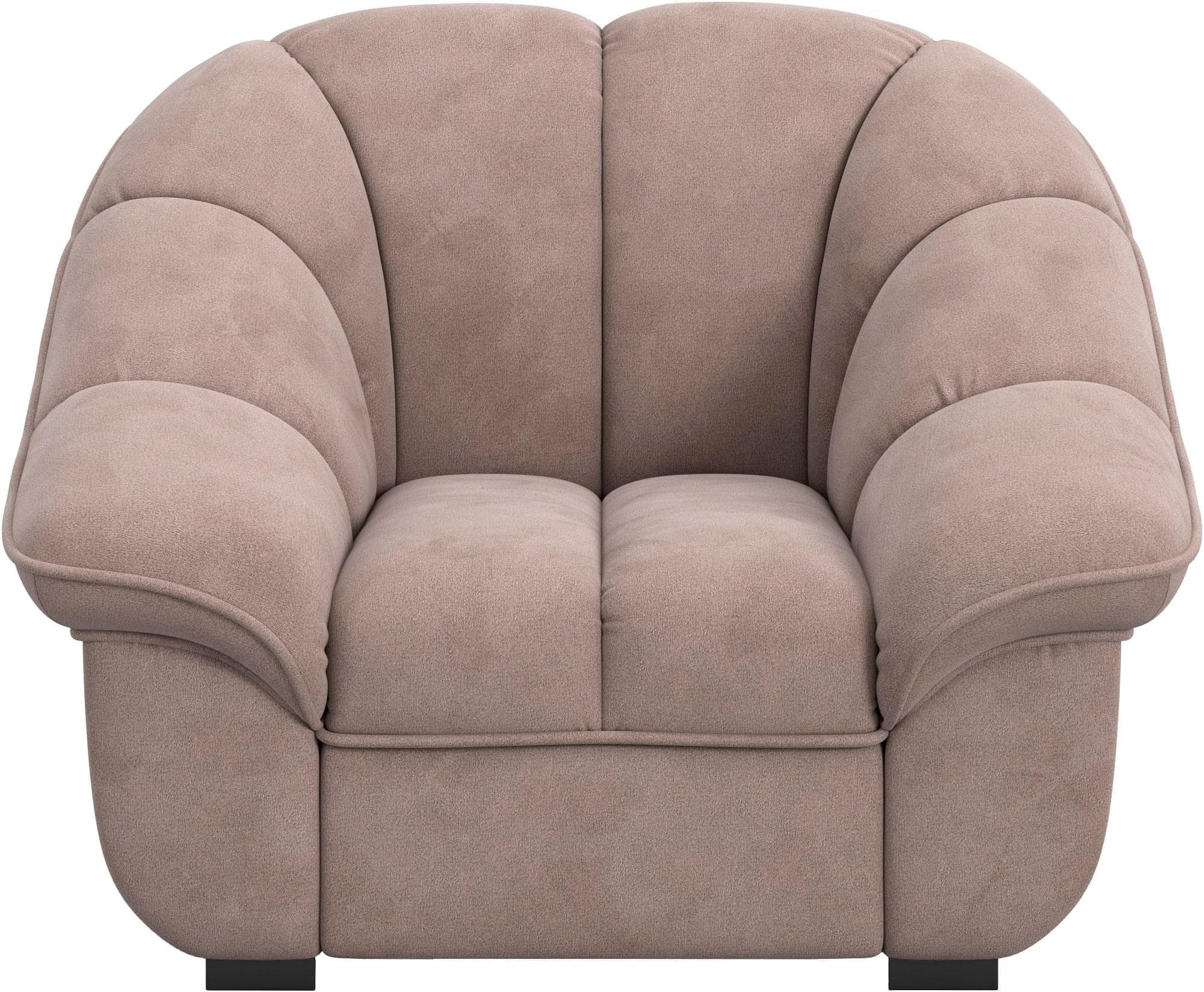 Sessel COTTA 'Mado' - Luxus-Microfaser, Buche/Fichte, mud