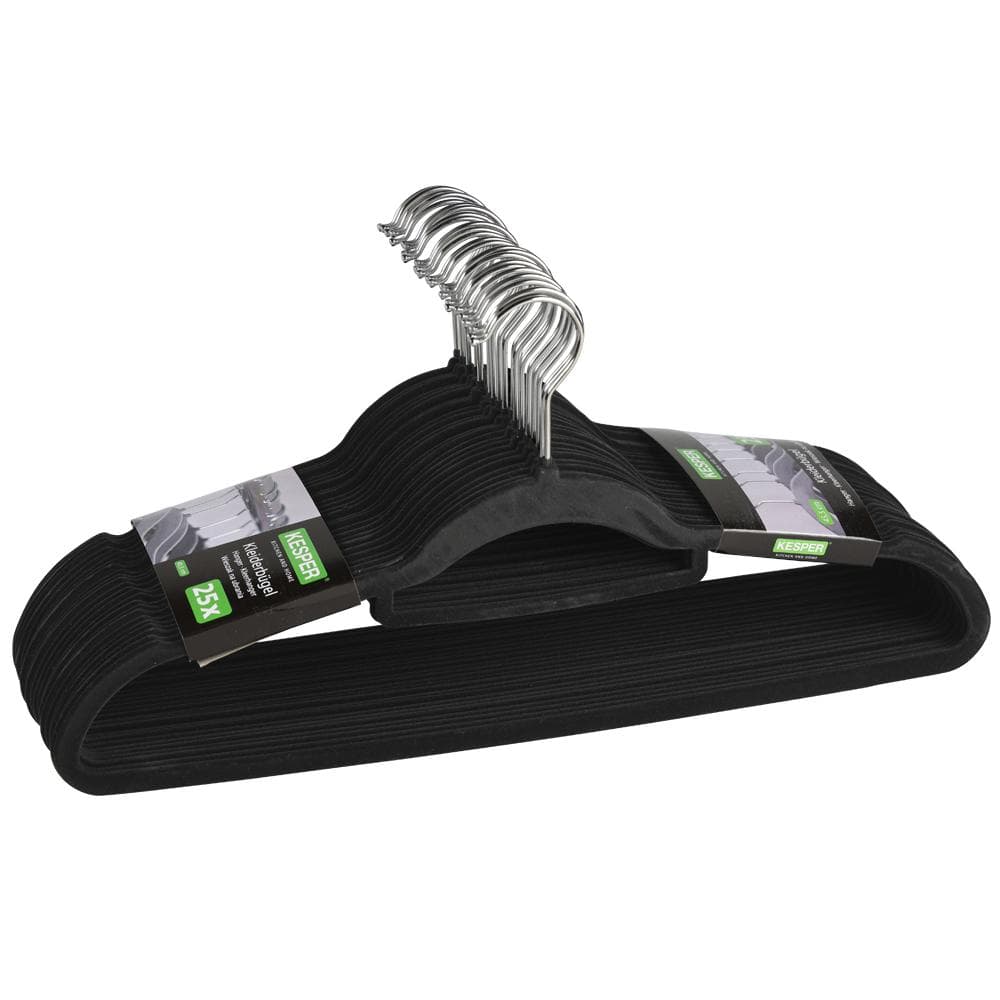 KESPER Kleiderbügel Set 25-tlg. Anthrazit mit Beflockung