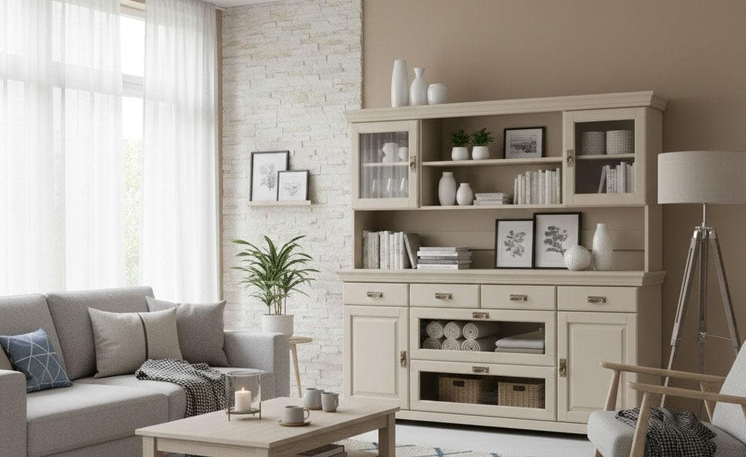 HOME AFFAIRE Buffet Rügen Kaschmir Massivholz Landhausstil