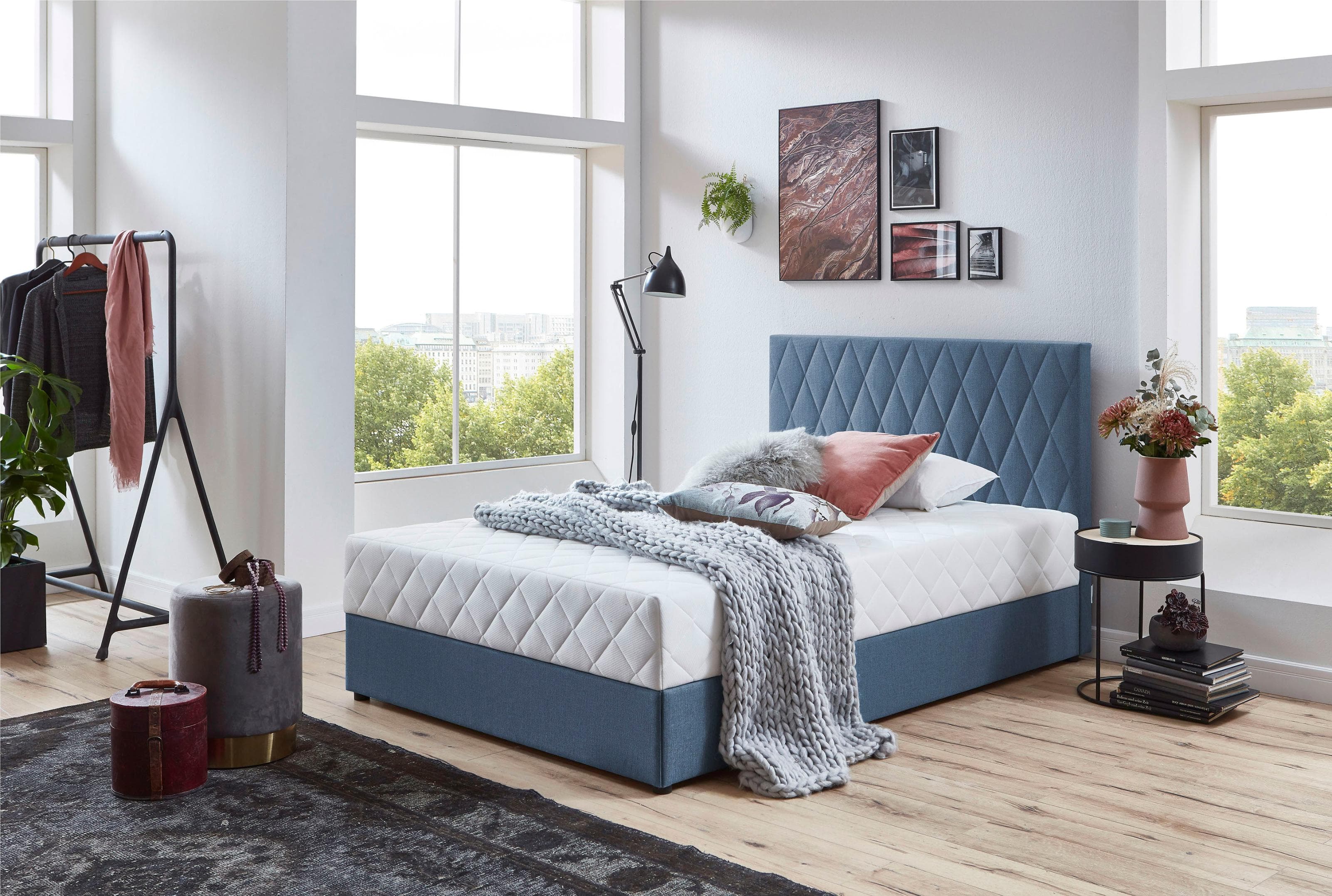Boxbett Benita mit Bettkasten lichtblau ATLANTIC HOME COLLECTION