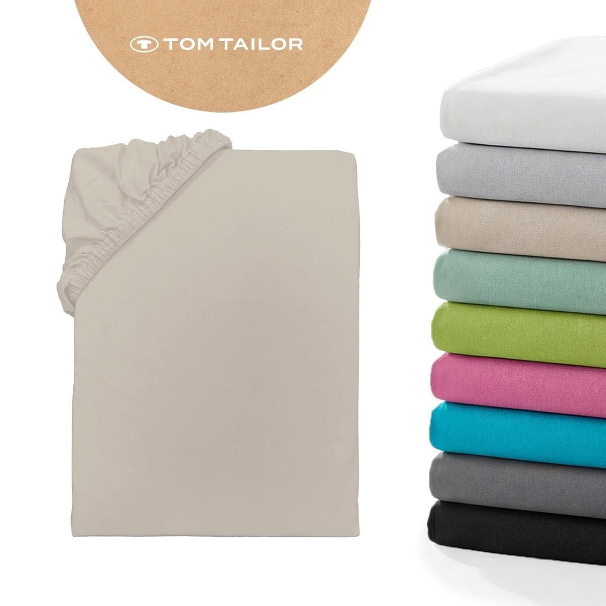 Spannbettlaken Tom Tailor Jersey Beige Jersey 100% Baumwolle