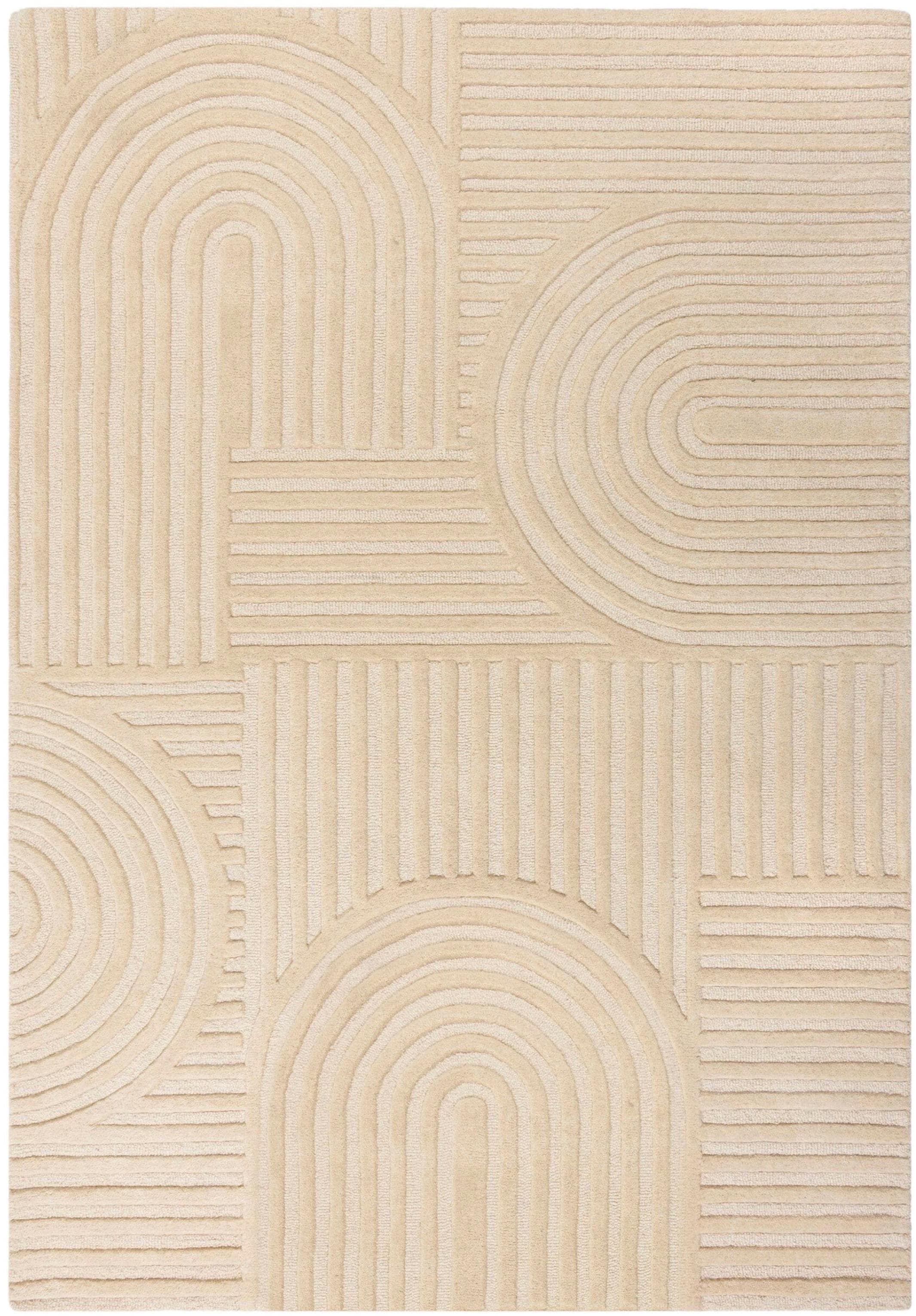 FLAIR RUGS ZEN GARDEN Teppich Beige 100% Wolle Handgetuftet