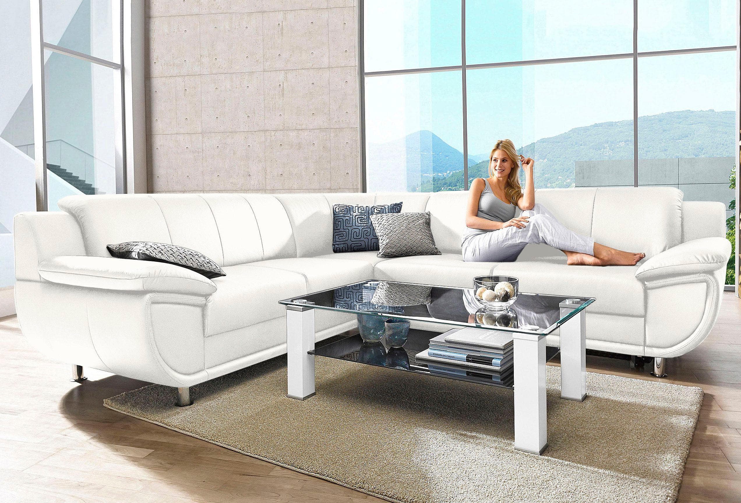 Ecksofa Rondo Trendmanufaktur mit Schlaffunktion Weiß