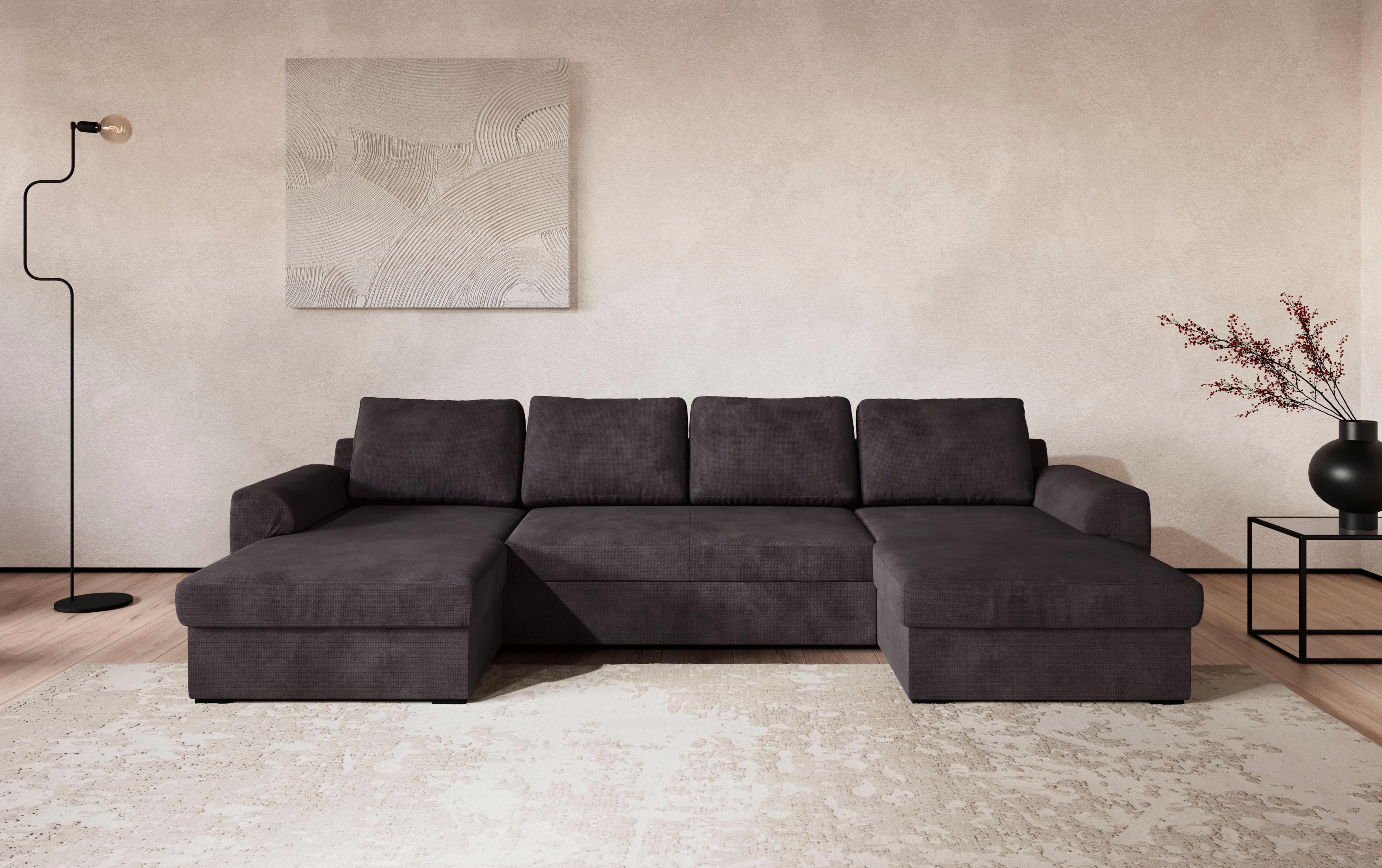 COTTA Drift U-Form Wohnlandschaft Schwarz