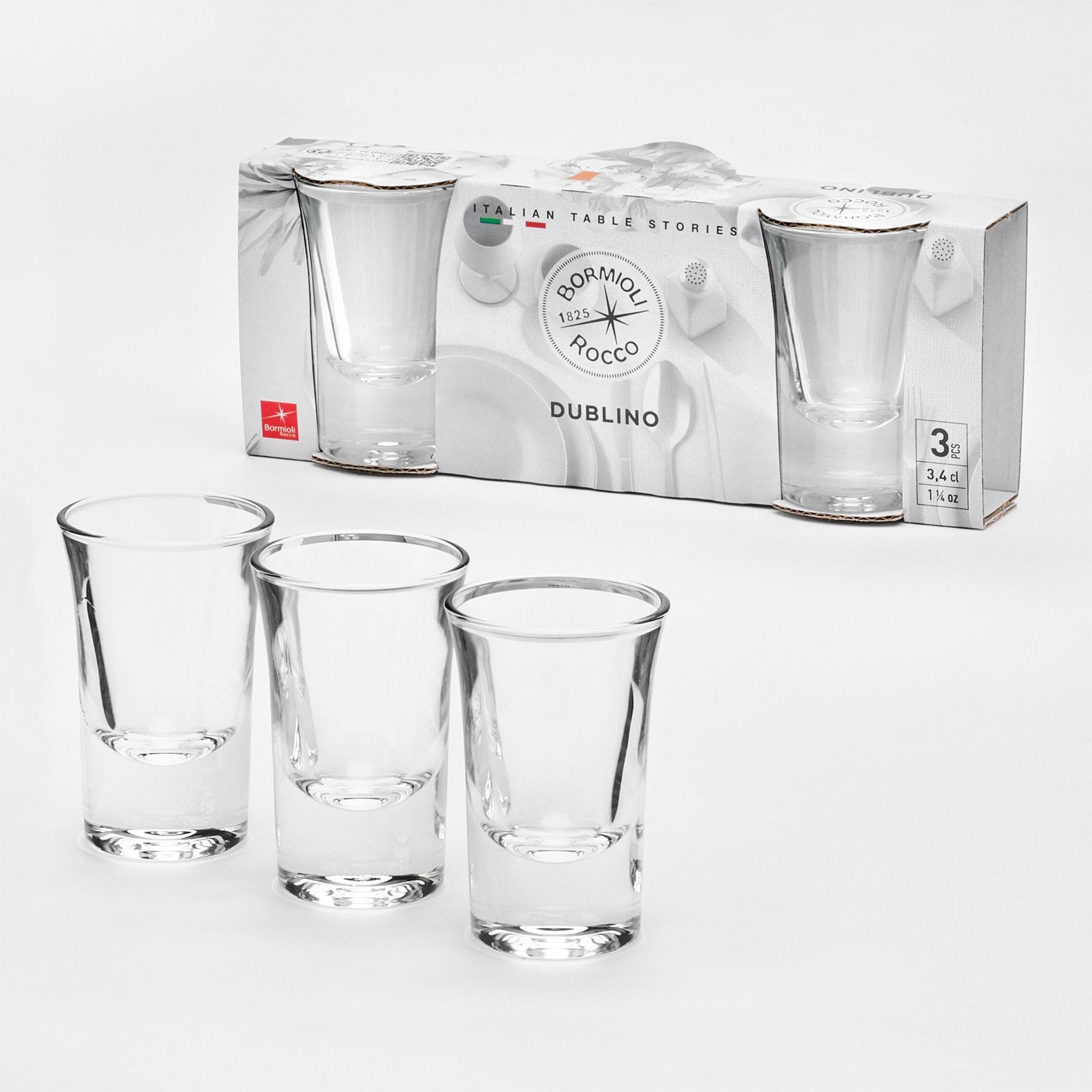 Schnapsglas Bormioli Rocco Stamper Dublino 3,4cl 3 Stück transparent