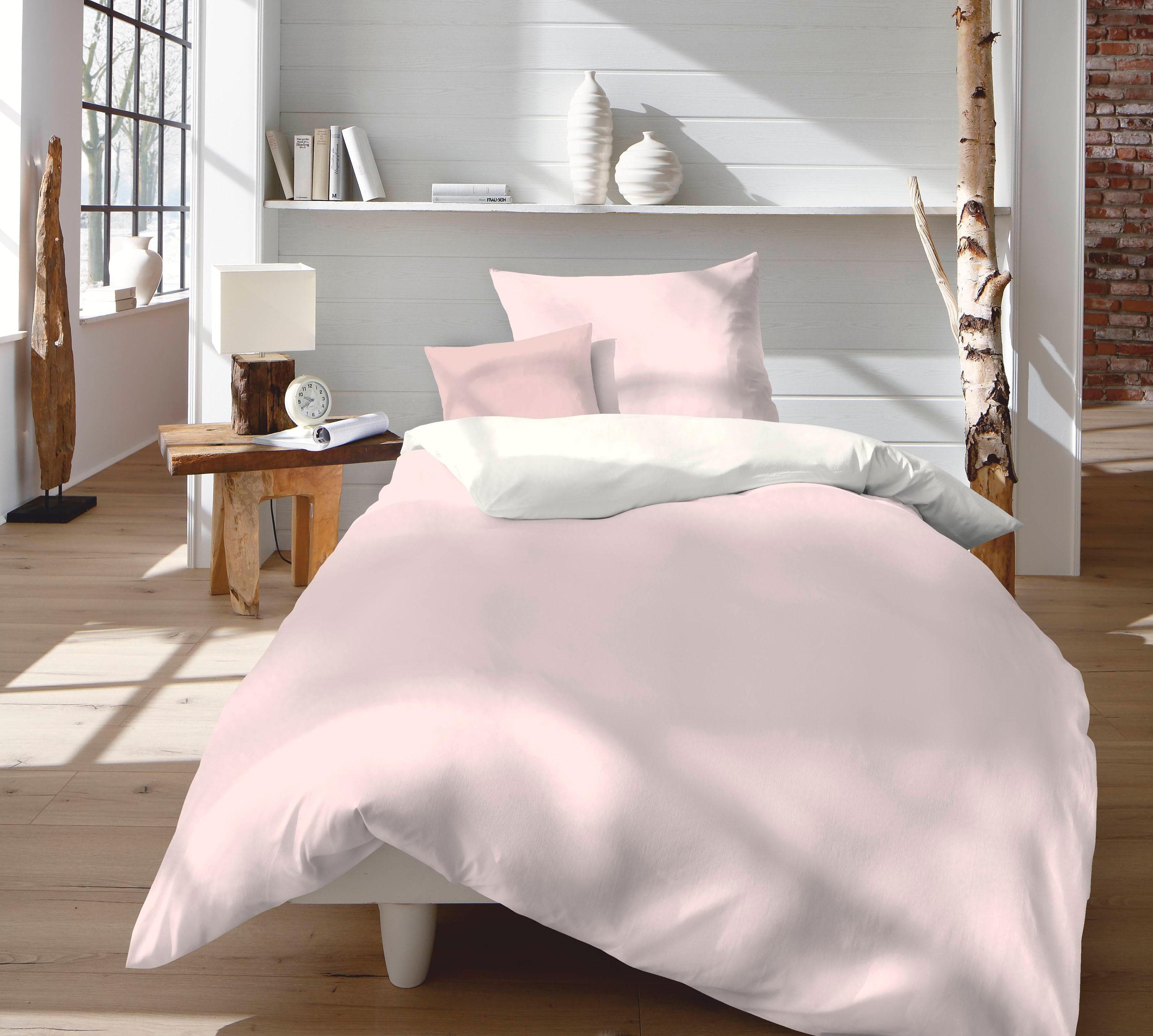 Fleuresse Wendebettwäsche Provence W Rosa Creme Halbleinen