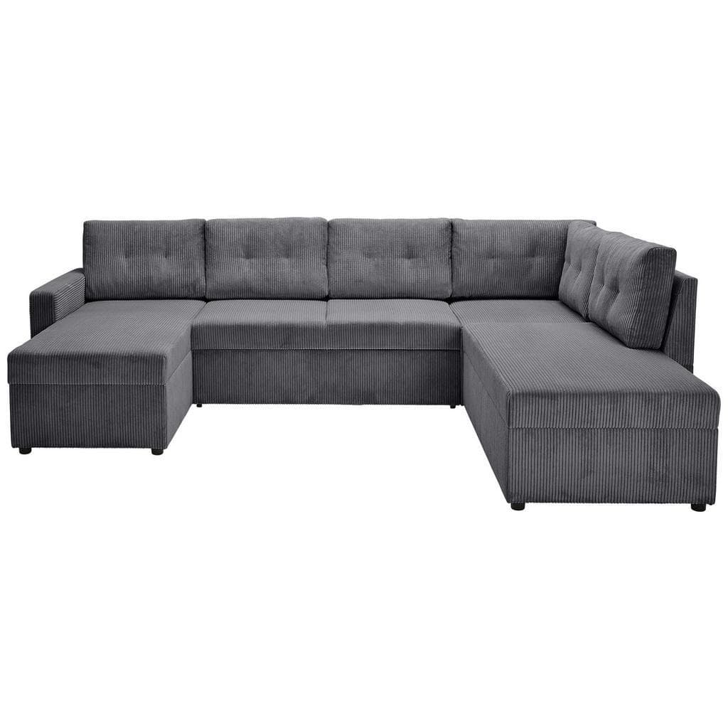 Ti'me Wohnlandschaft U-Form Anthrazit 4-5-Sitzer mit Liegefunktion