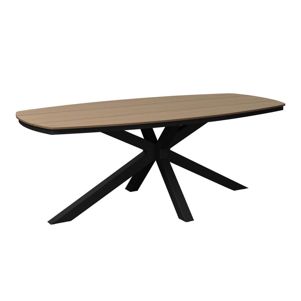 Ambia Garden Gartentisch Oval Metall Dunkelgrau Polywood