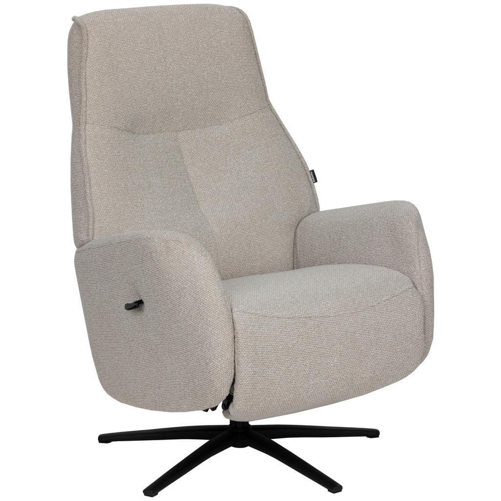 Livetastic Relaxsessel, Beige, Holz, Metall, Textil, Eukalyptusholz, Sperrholz, 77x112x86 cm, Relaxfunktion, Sitzfläche 360° drehbar, Wohnzimmer, Sessel, Relaxsessel