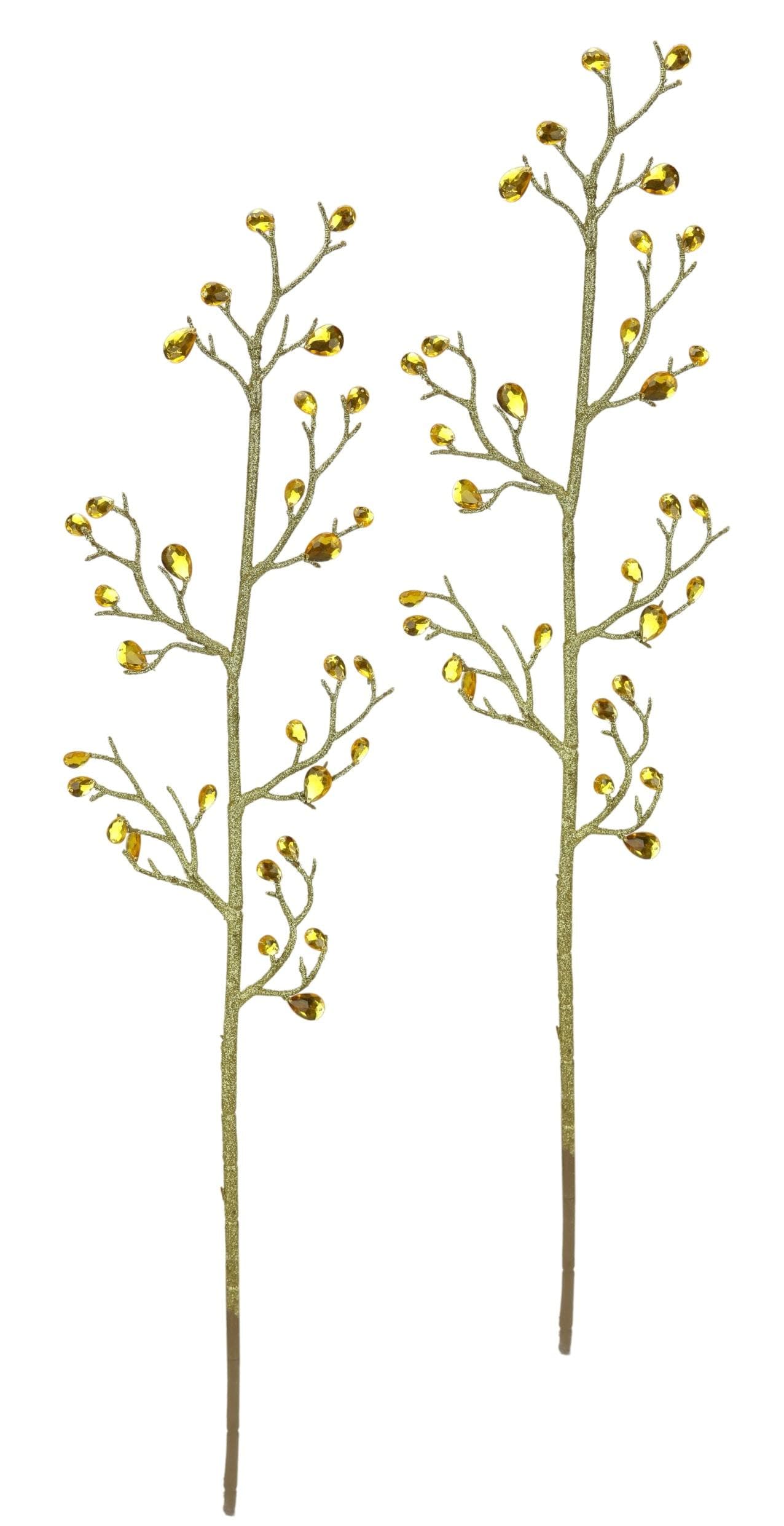 Kunstzweig Dekozweig I.GE.A. 2er Set 70cm Acryl Steine Blätter Adventskranz Floristik Deko