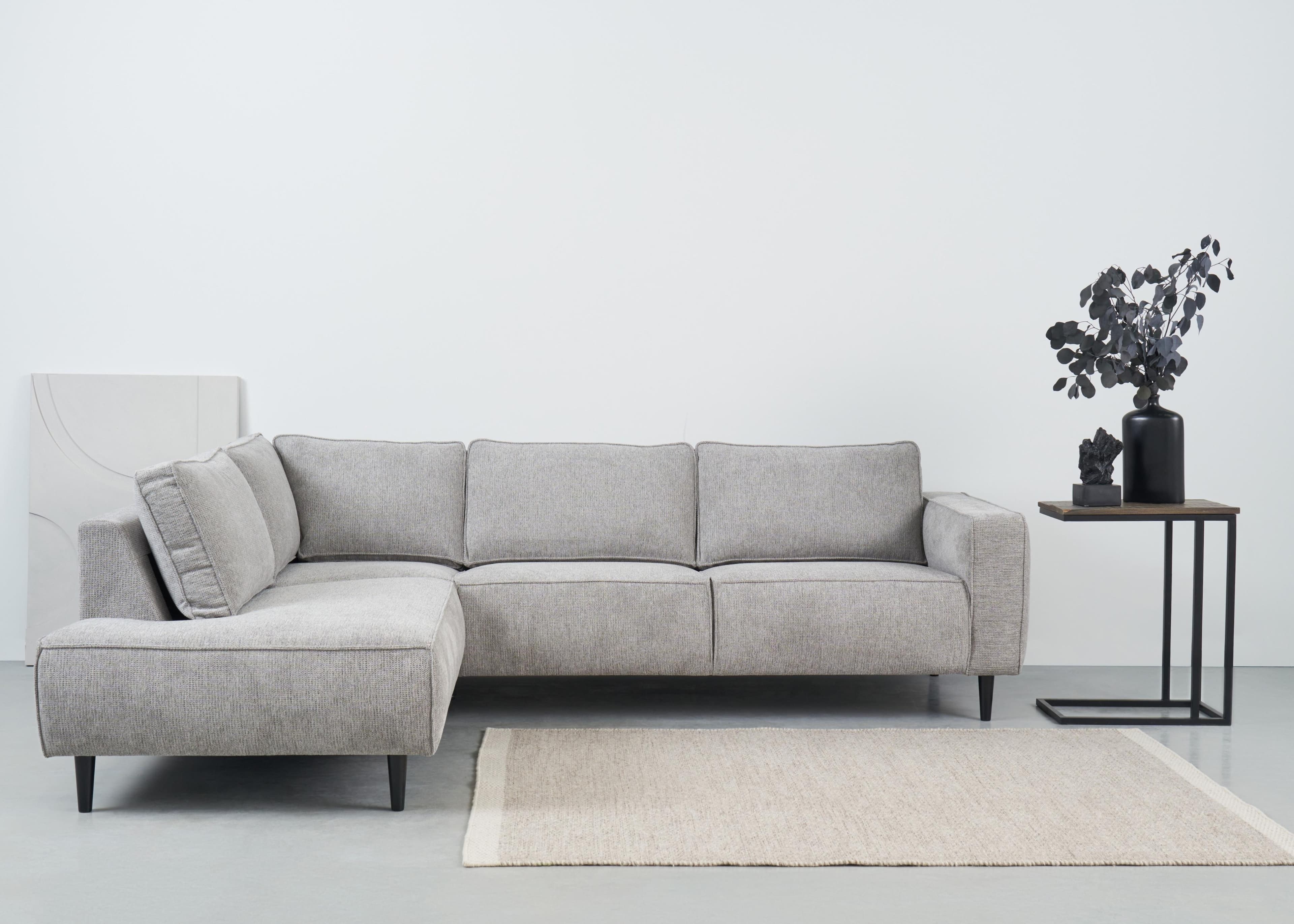 HOME AFFAIRE Ecksofa Fumone Grau Chenille mit Ottomane