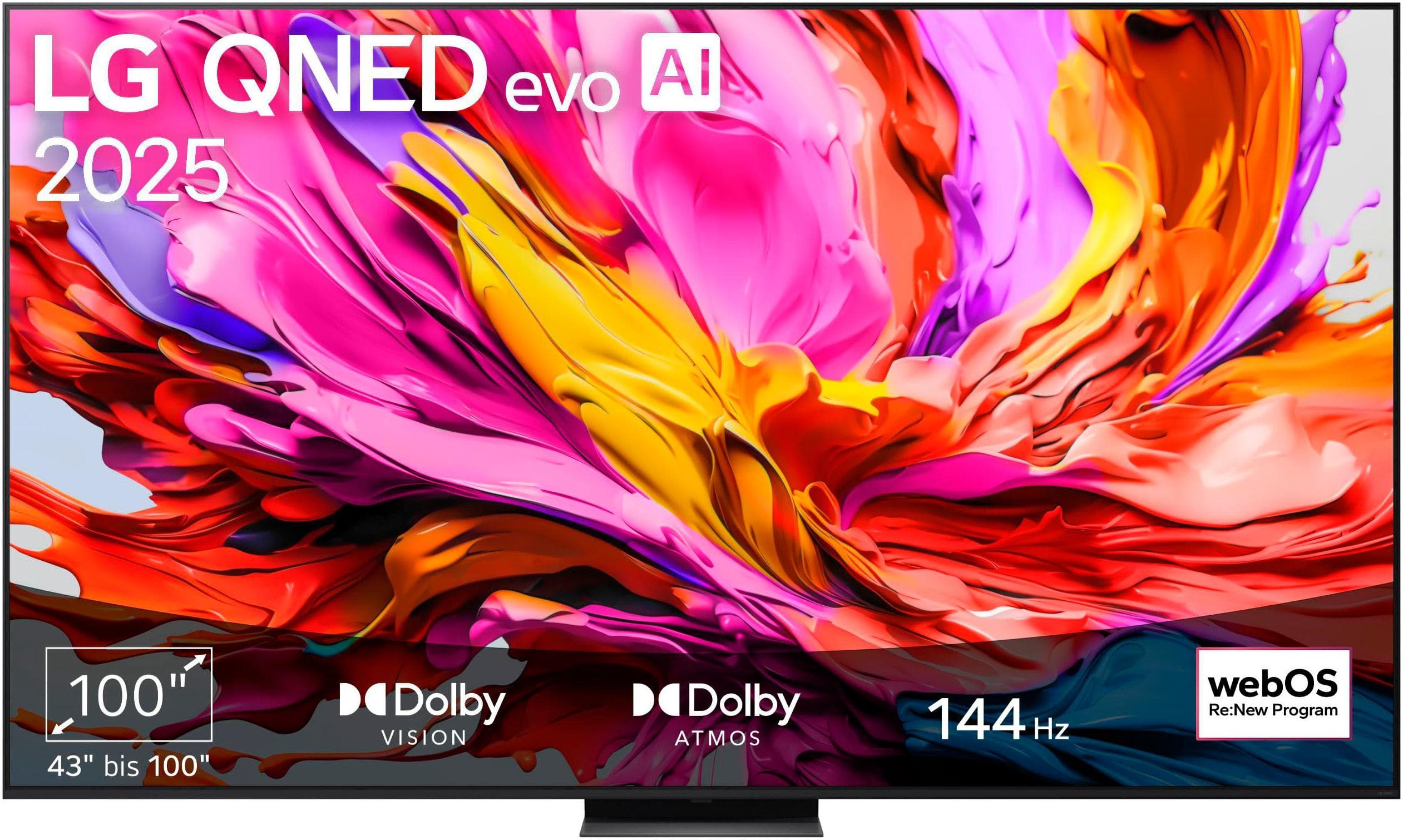 LG QNED-Fernseher 100 Zoll 4K Smart TV Schwarz Silber