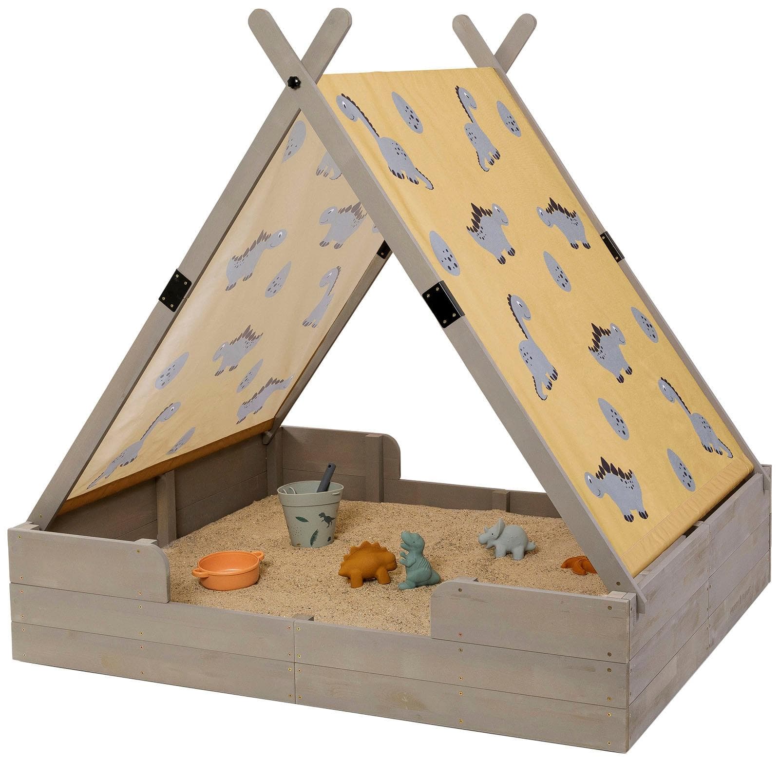 MUDDY BUDDY Sandkasten Dino Lover warmgrau mit Zelt