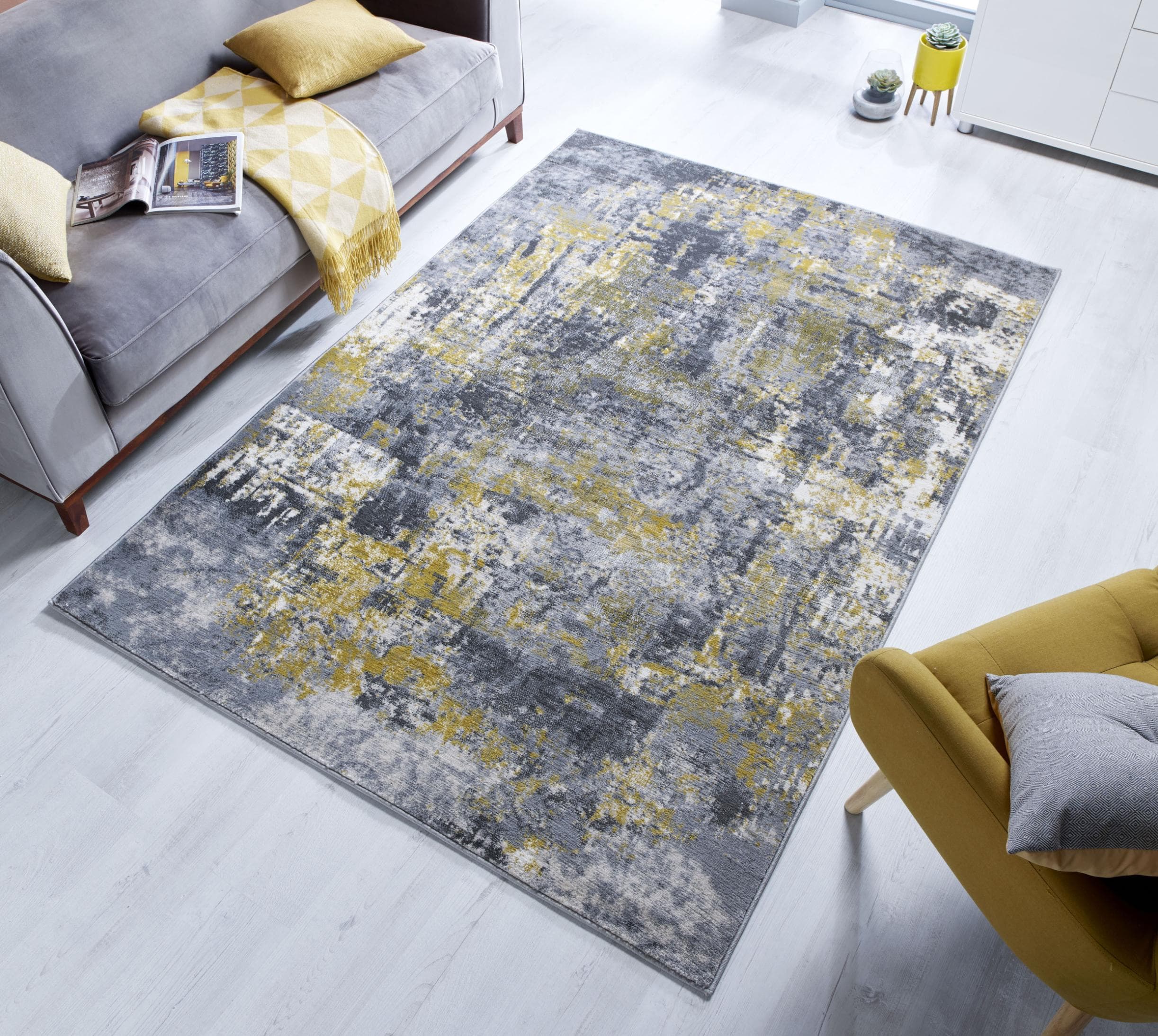 FLAIR RUGS Wonderlust Teppich Ocker Abstrakt